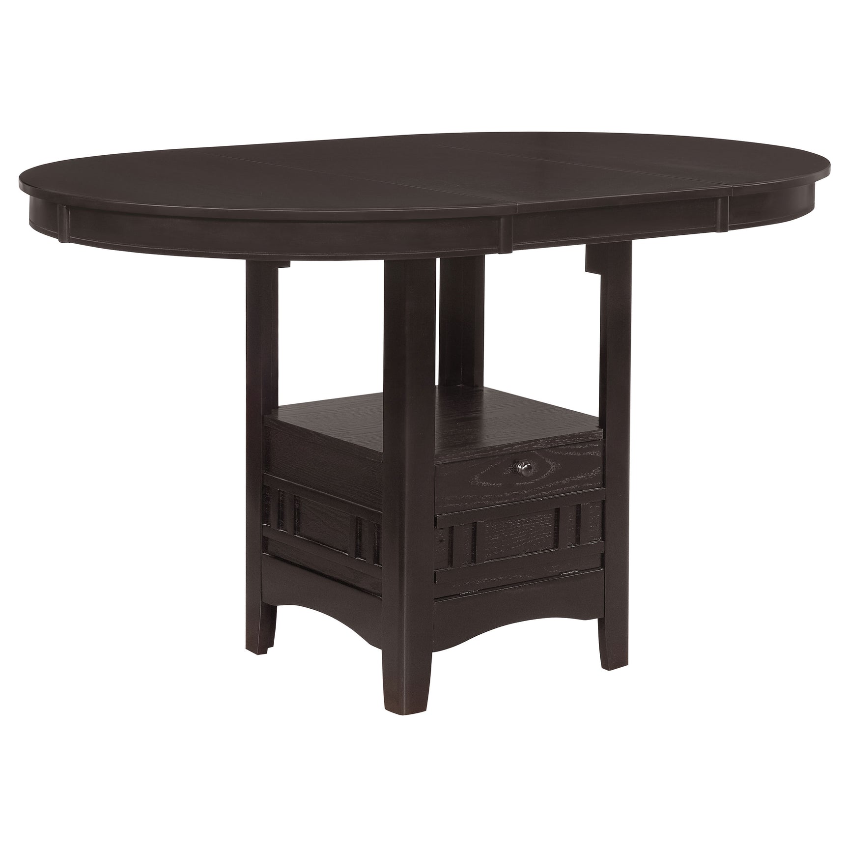 Lavon Espresso Oval Counter Height Dining Set detail view