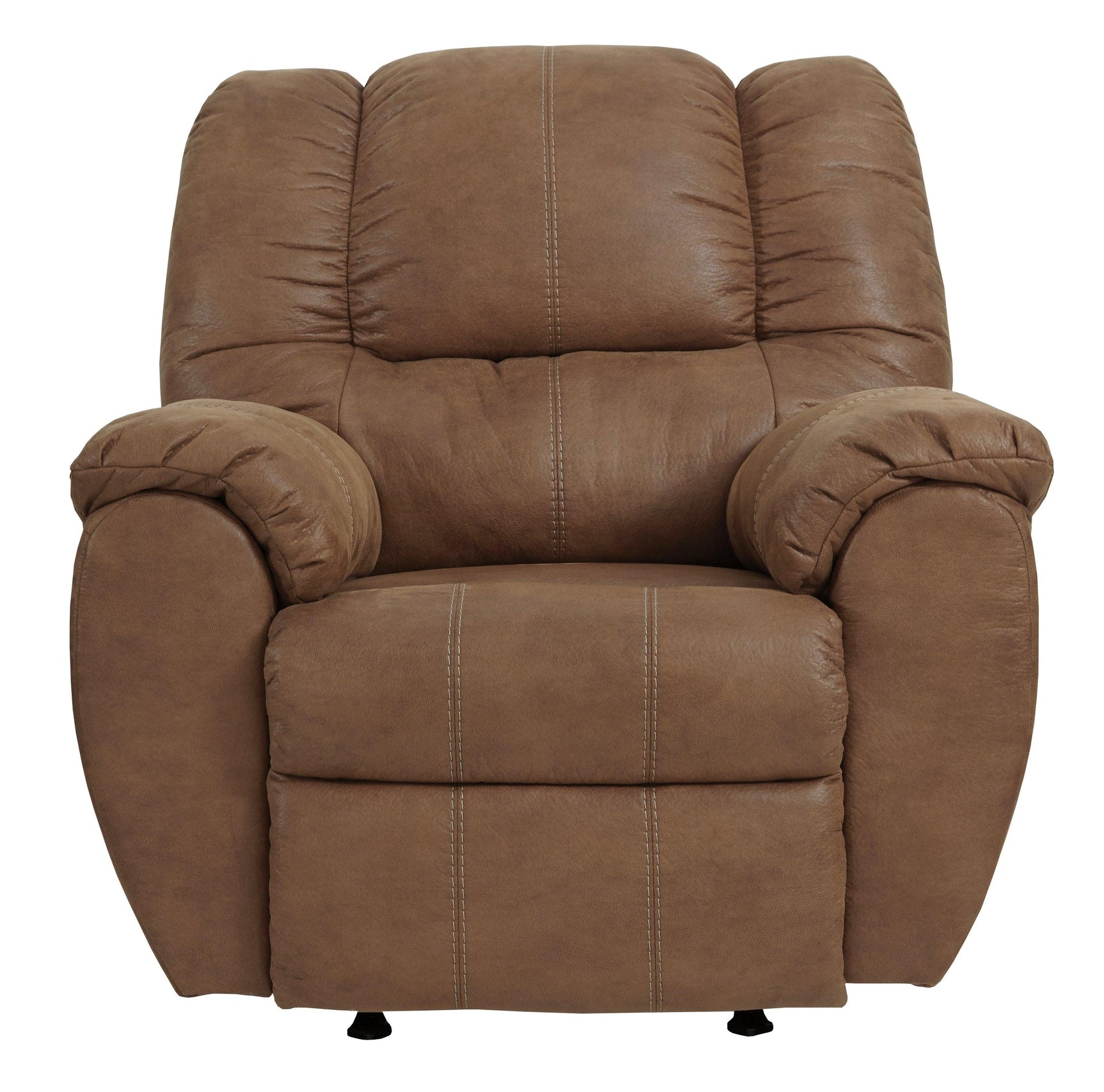 Front view of Mcgann Saddle Faux Leather Manual Recliner