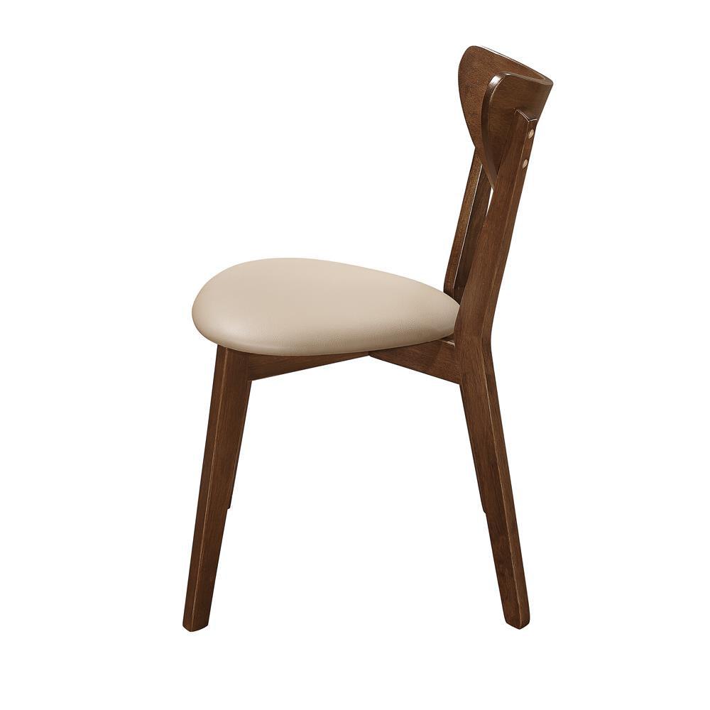 Kersey Dining Side Chairs set of 2 in beige and chestnut displayed in a dining room
