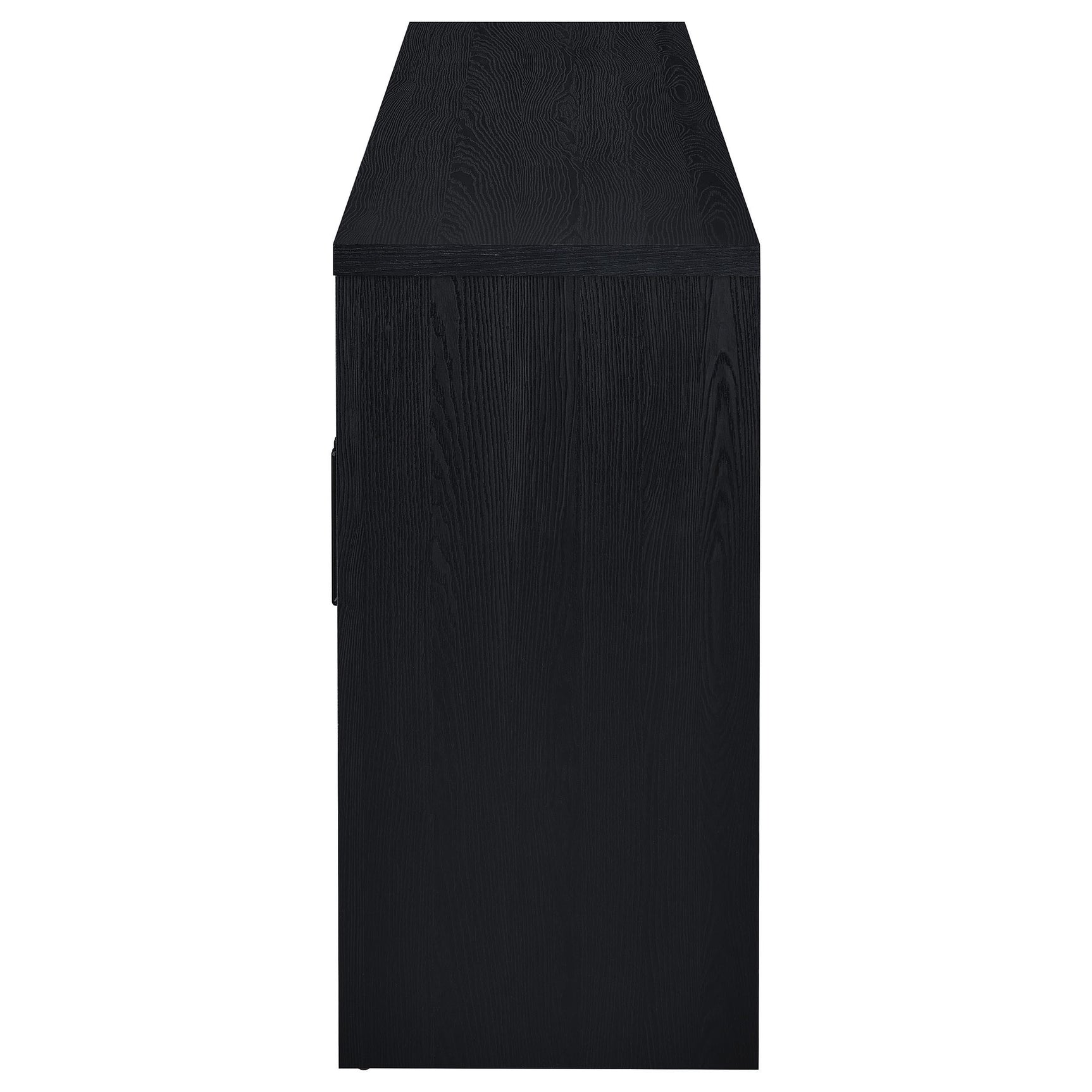 Black bar pulls on Riva sideboard doors detail