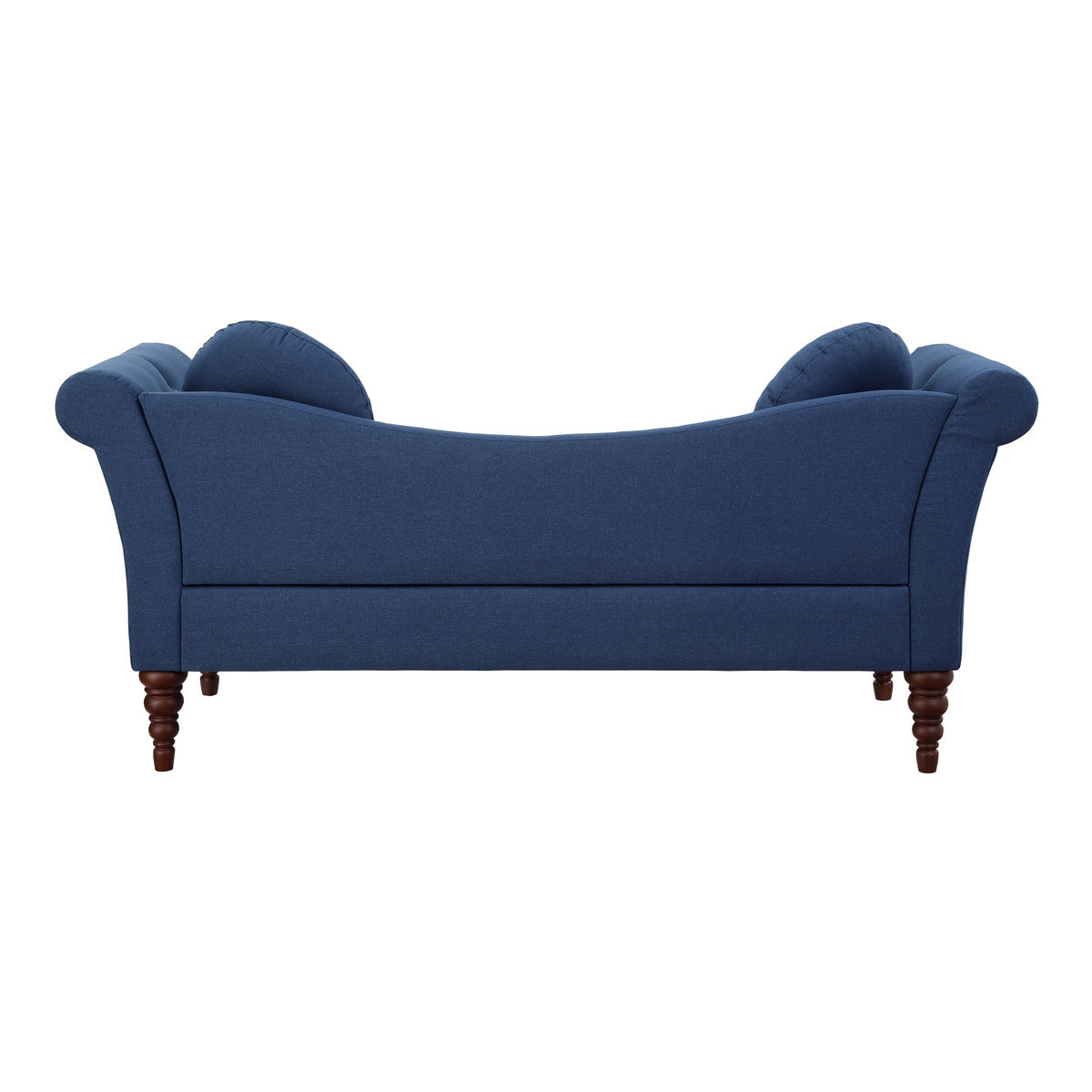 Back view of Adira Blue Upholstered Tufted Settee Sofa