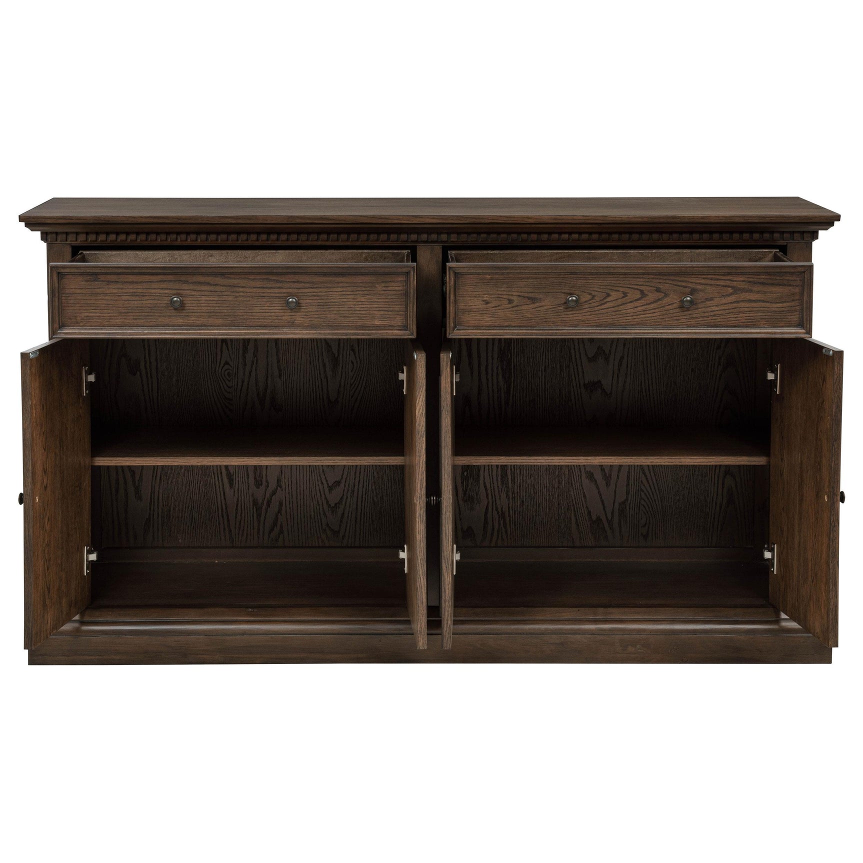 Open drawer showing felt lining in Ridgewell dining server