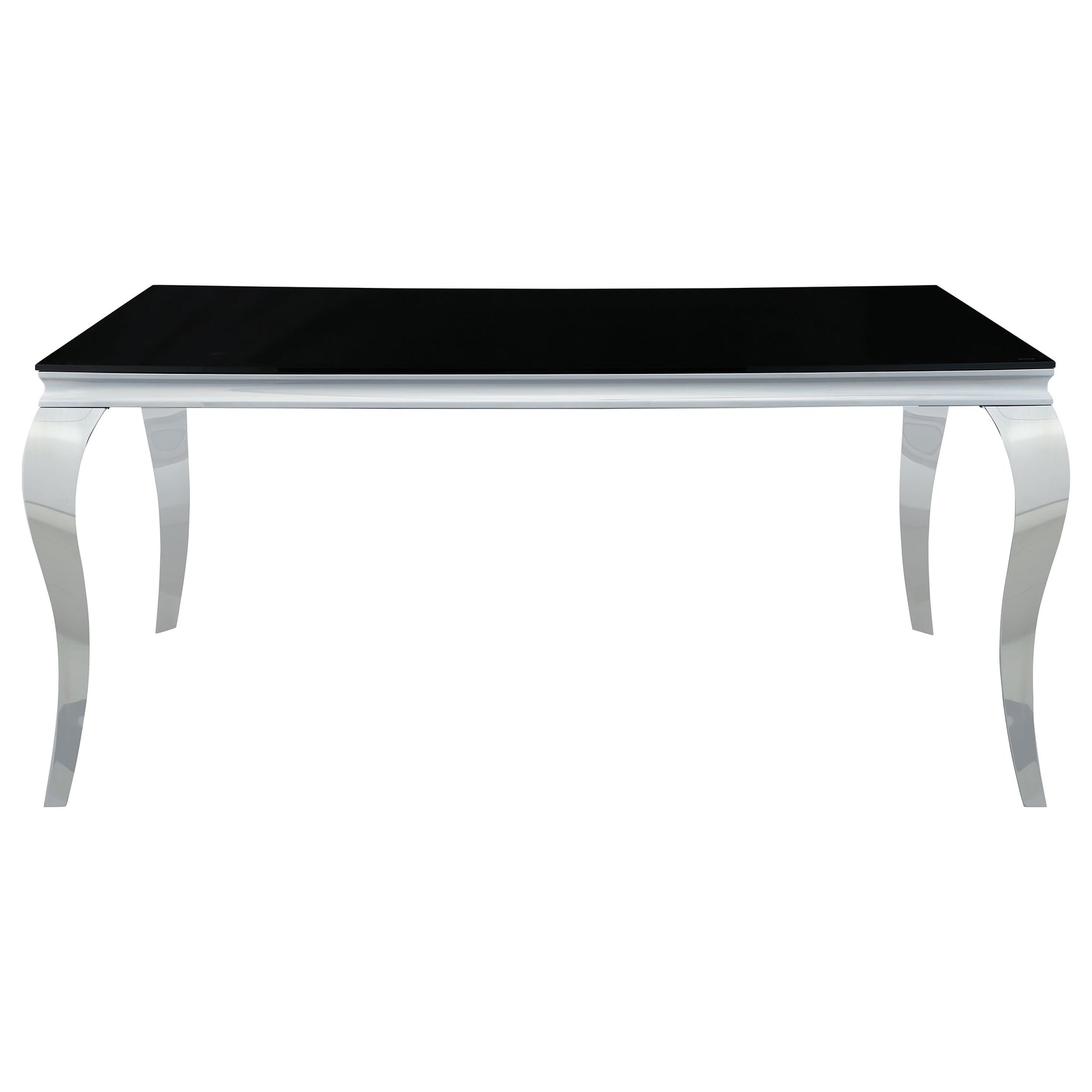 Carone Blue 61-inch rectangular glass table and chairs side view