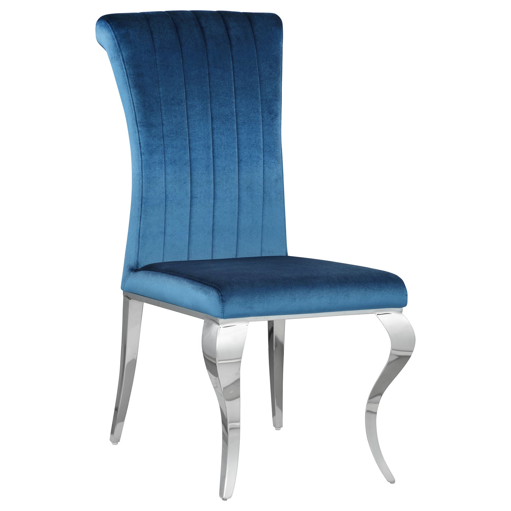 dining room setting with Carone teal glass table and chairs