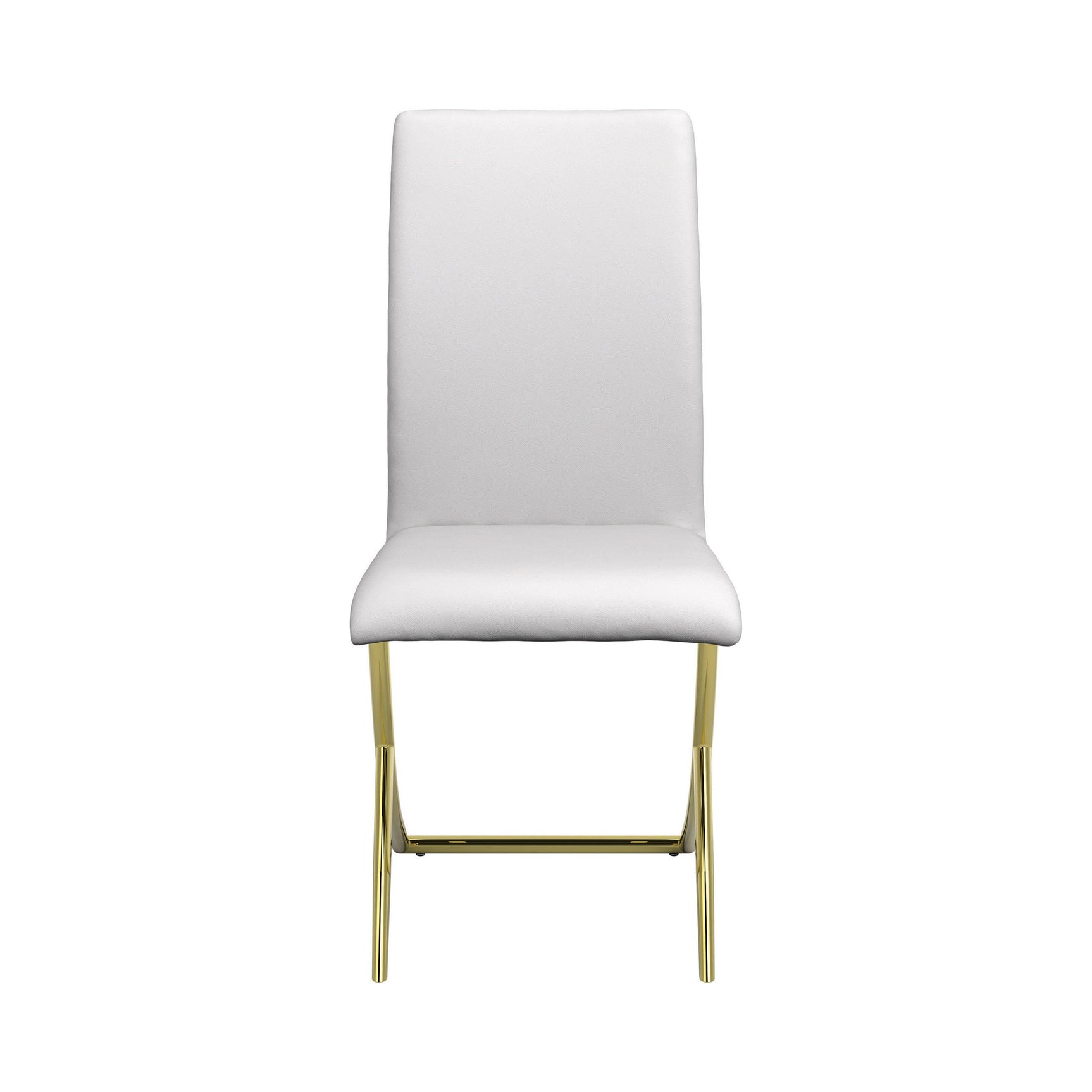 Brass finish metal base detail of Beckham round dining table