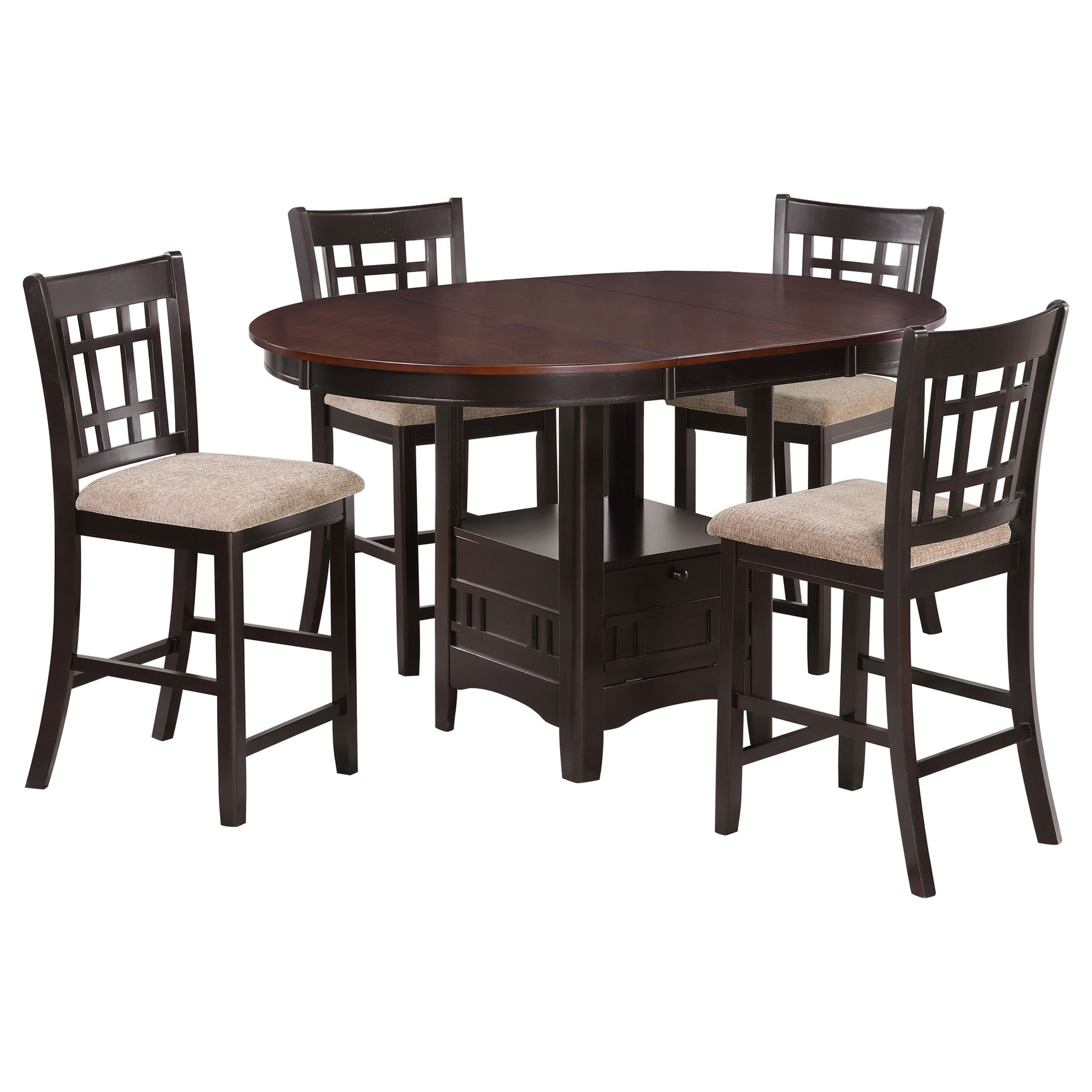 Lavon Chestnut Oval Counter Height Dining Set side view