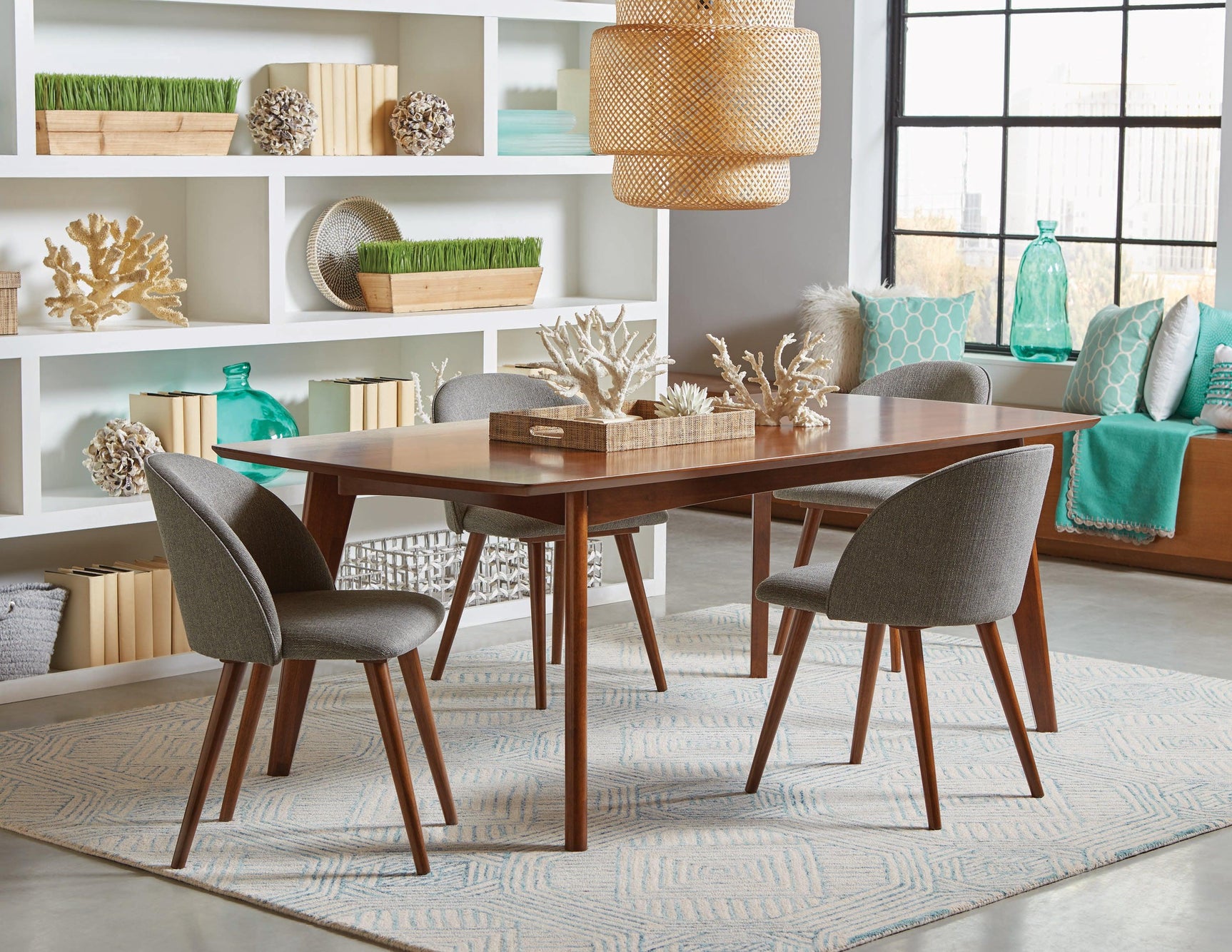 Malone Rectangular Dining Table dark walnut leg detail