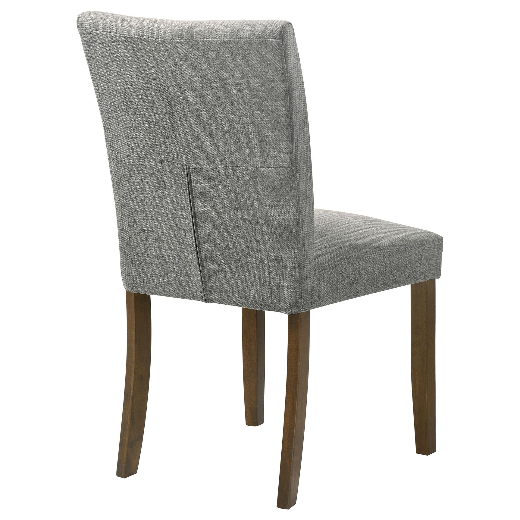 Cantley grey upholstered dining side chair set of two with brown hardwood legs