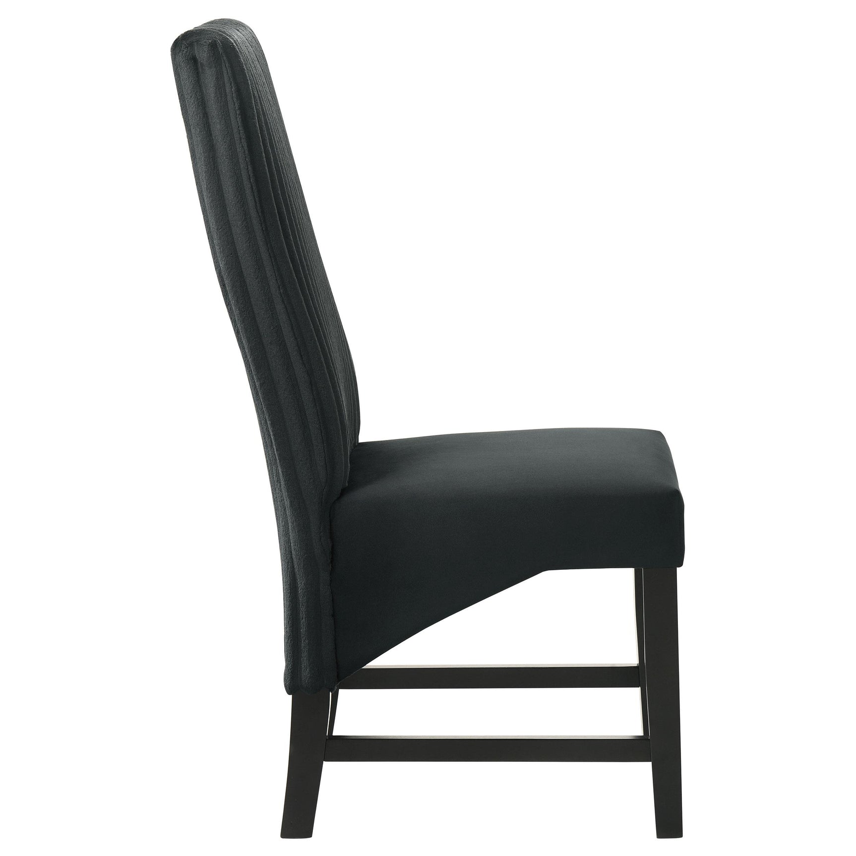 Barrand black upholstered dining side chair set of 2 front view