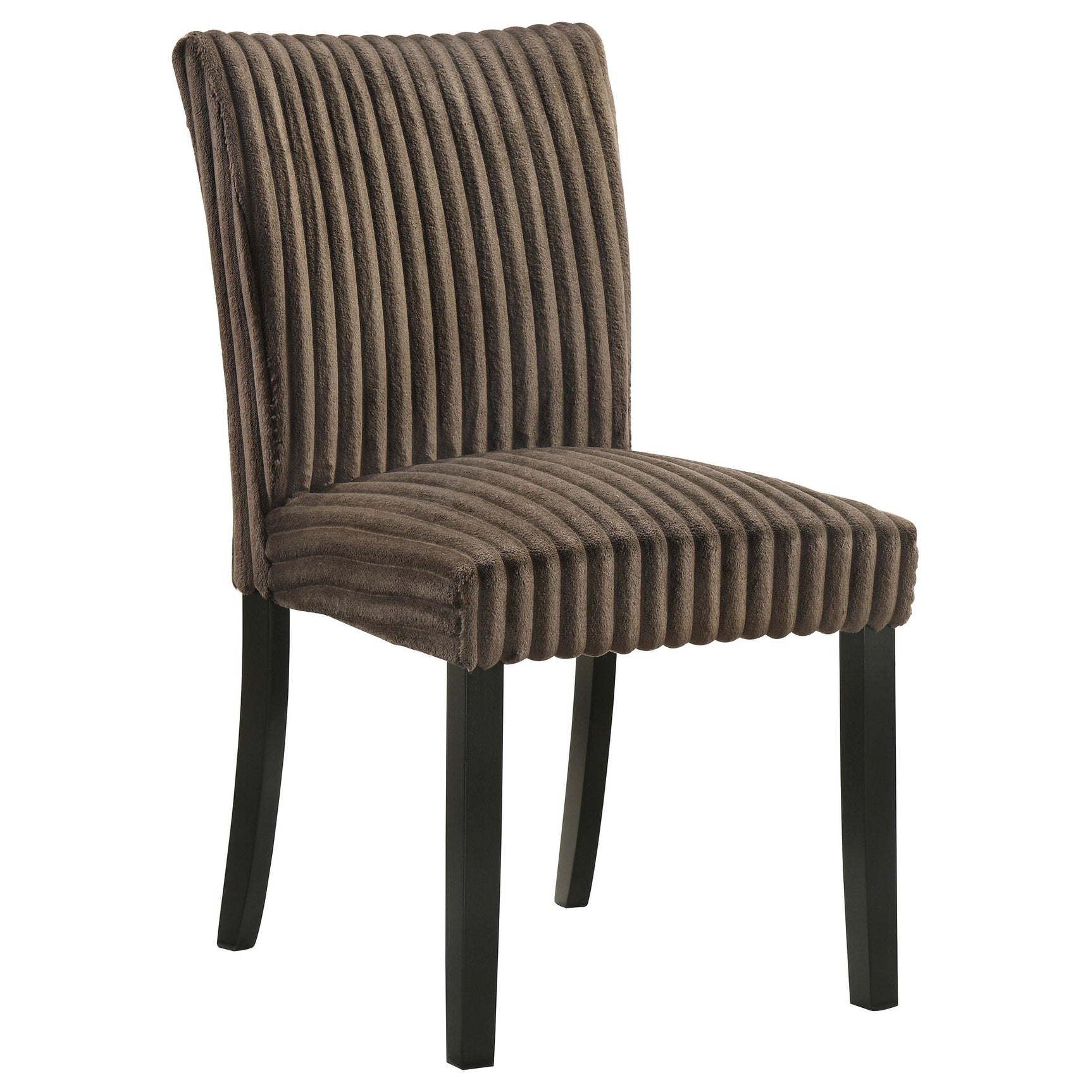 Back detail of Dermott Upholstered Parson Dining Side Chair chocolate