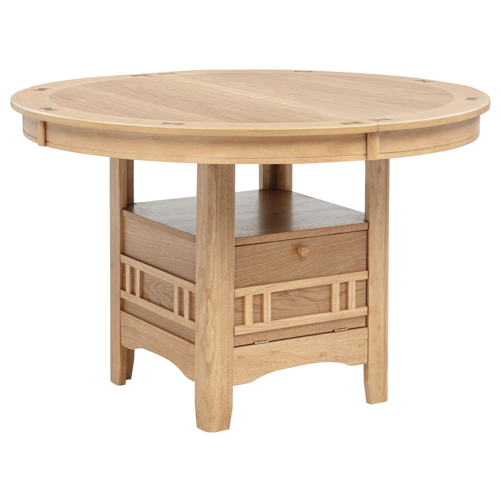 Dining table removable extension leaf detail