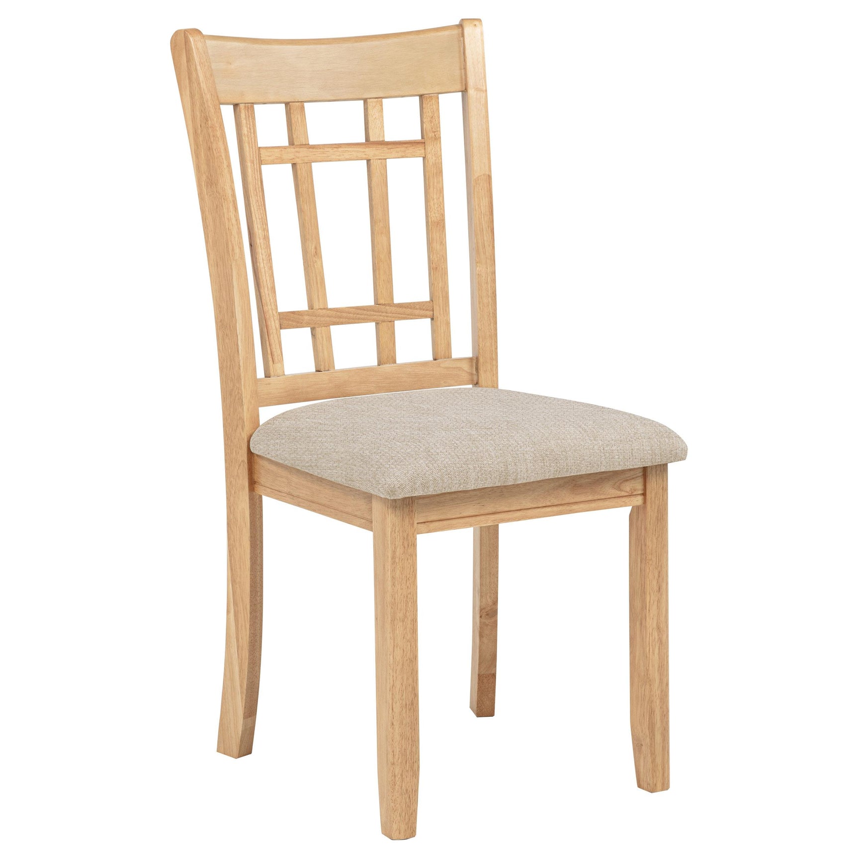 Close-up of lattice back of Lavon Wood Dining Chair