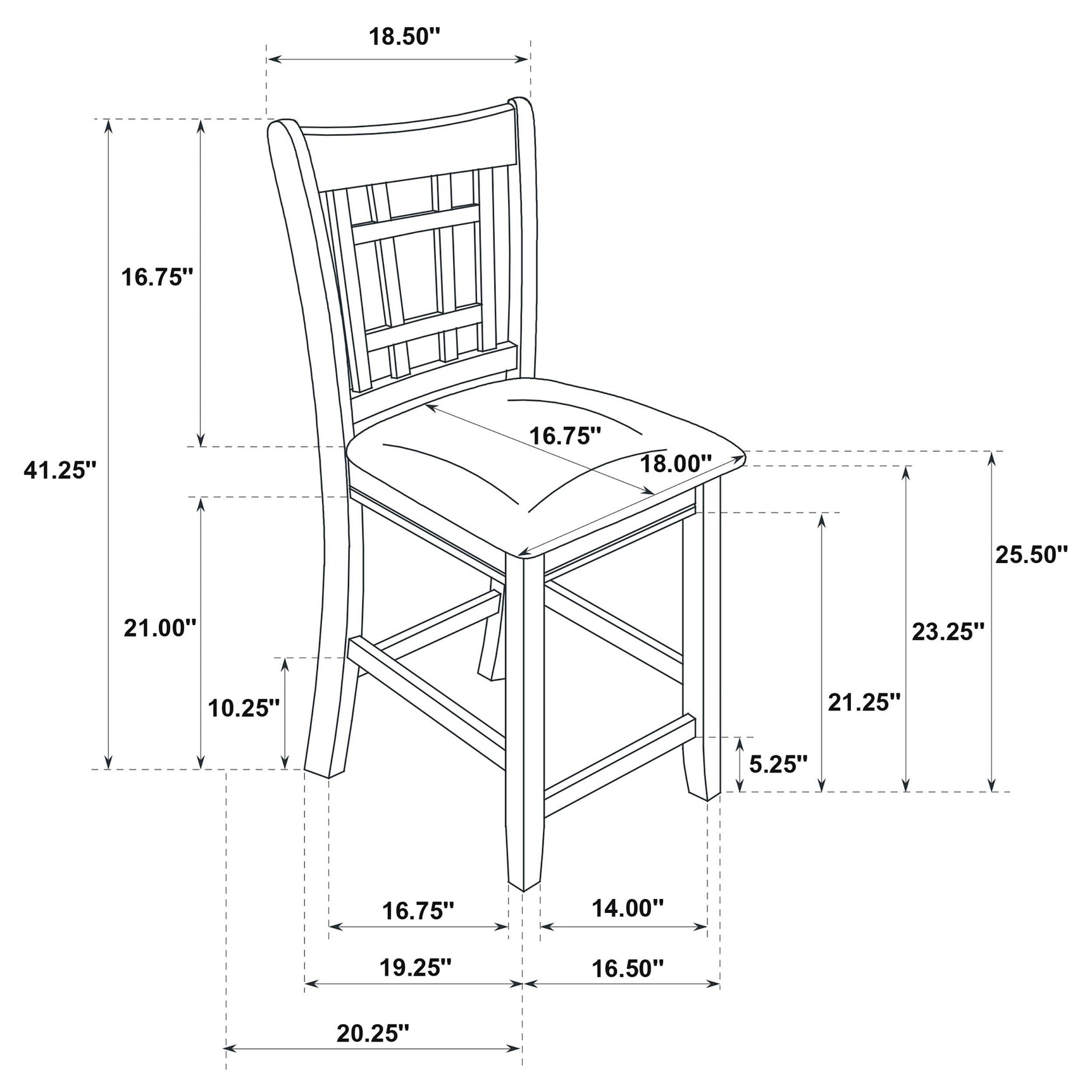 Stamped vendor label on bottom of chair