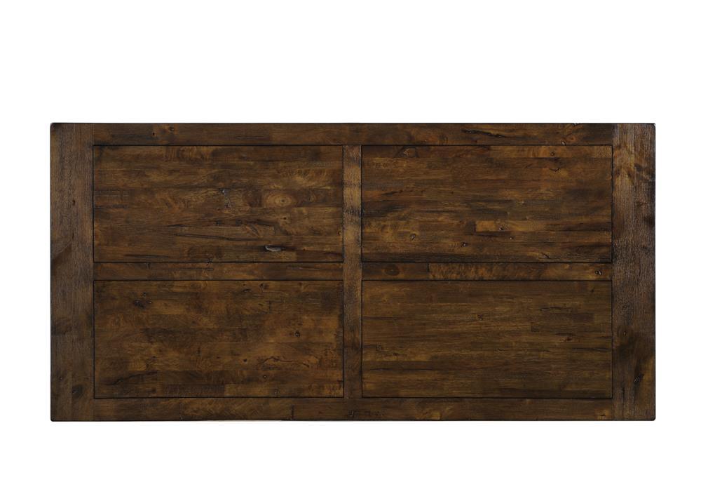 Coleman Rectangular Dining Table Rustic Golden Brown, top surface detail