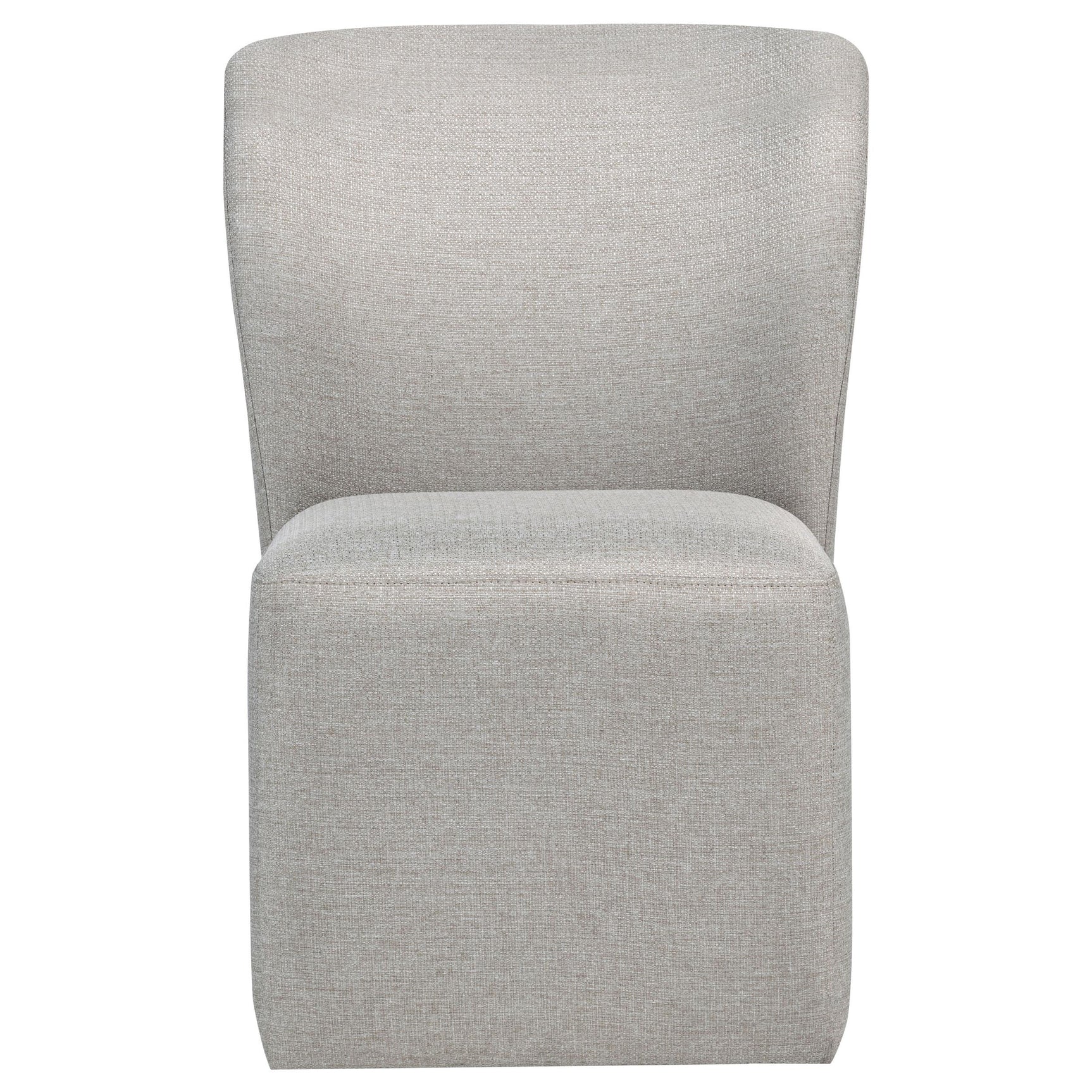 Jaelynn dining side chair close-up showing upholstery and caster