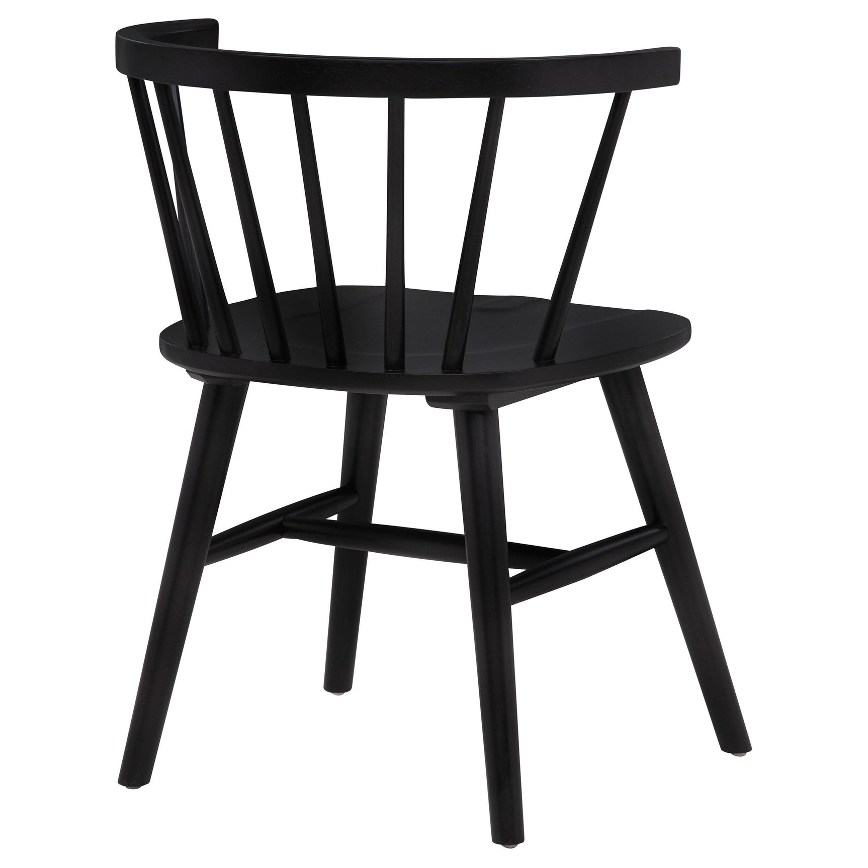 Pair of Jeffries Windsor black wood dining side chairs together