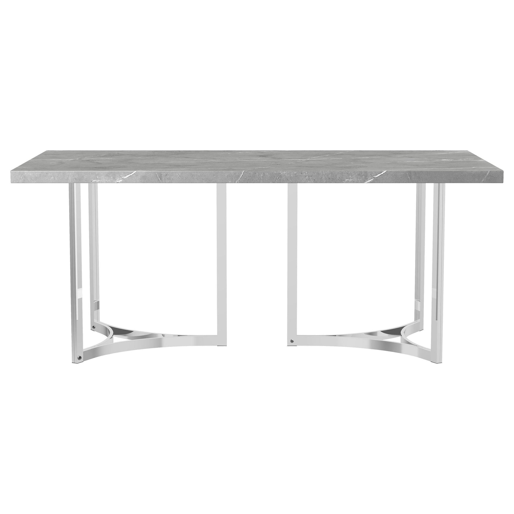Top view highlighting grey faux marble finish on Sterling table