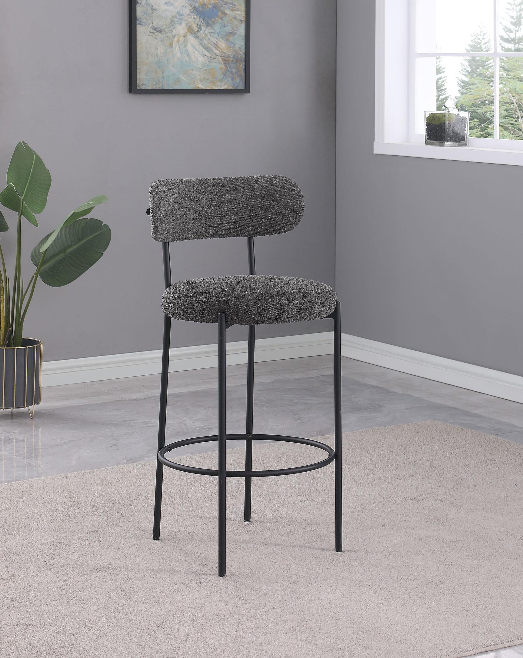 Viola bar stool backrest and ring footrest detail