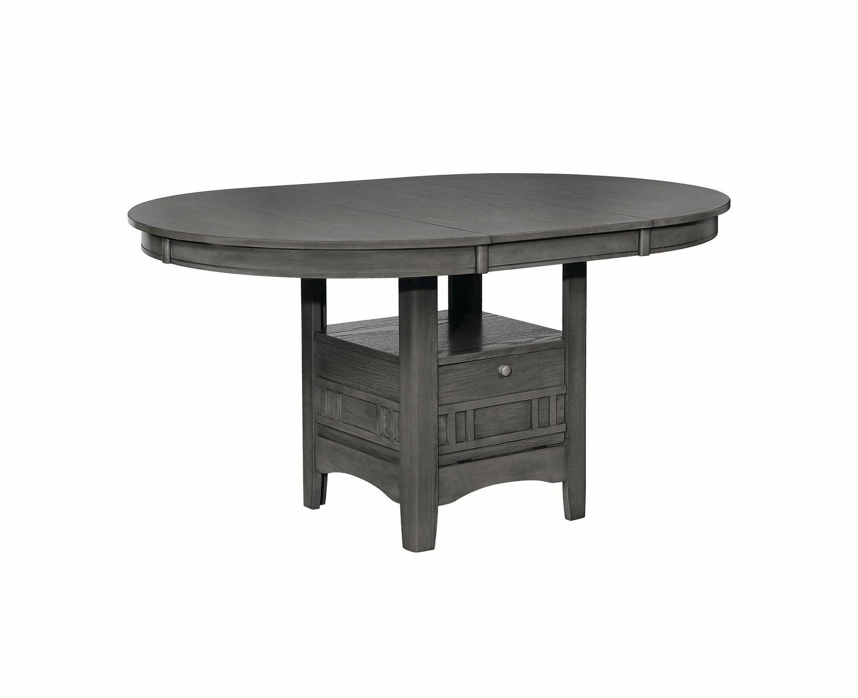 Angle view highlighting solid hardwood legs with espresso finish