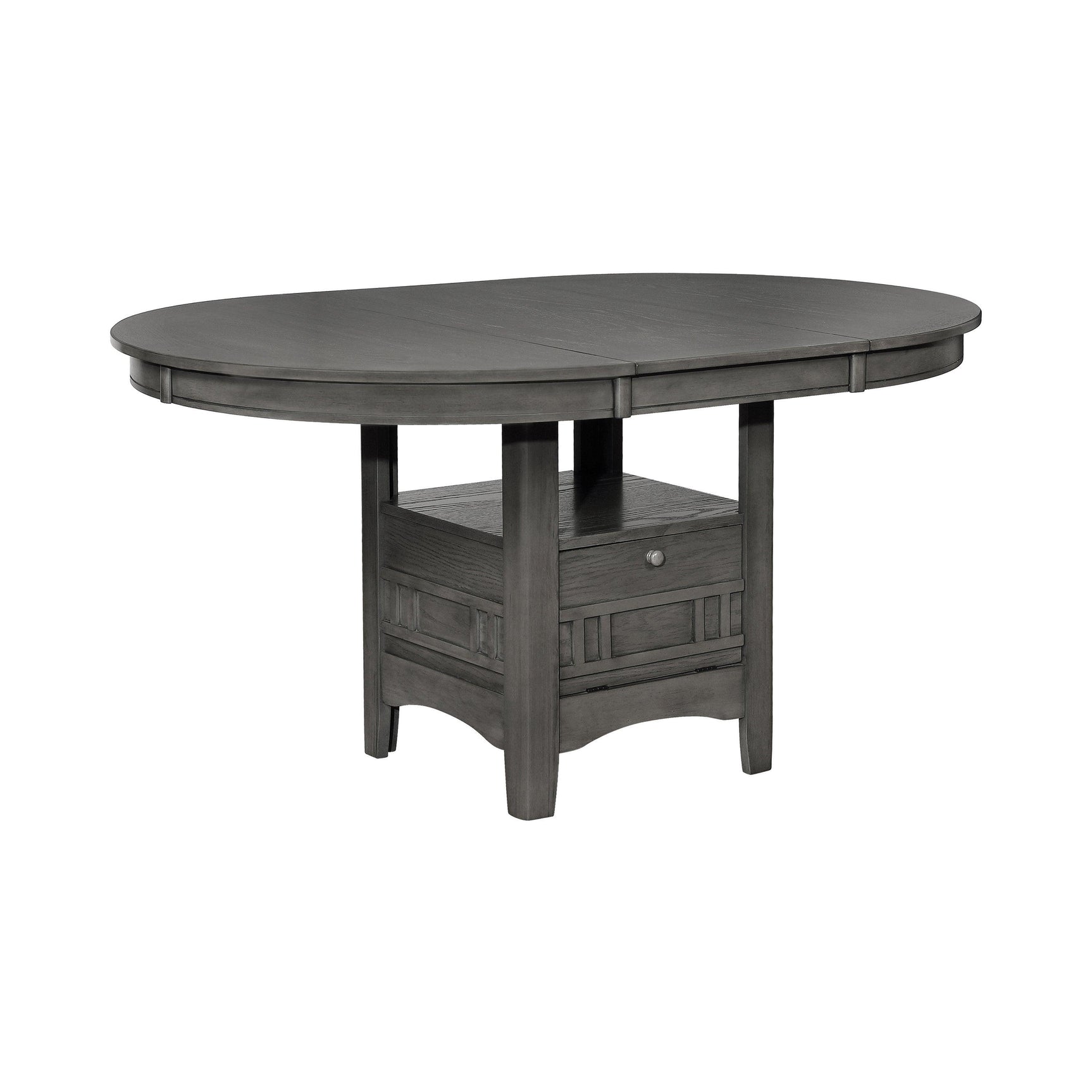 Close-up detail of Lavon dining table base storage unit