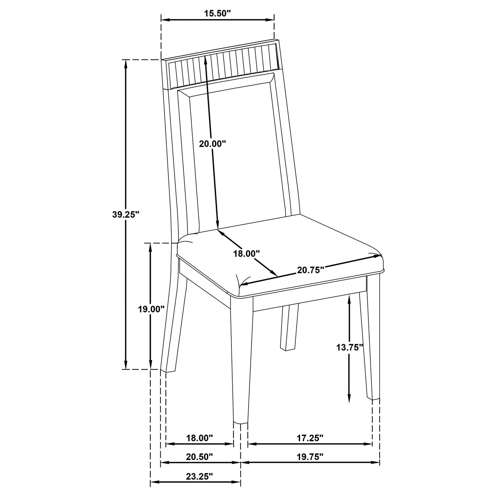 Set of two Brookmead dining chairs side by side