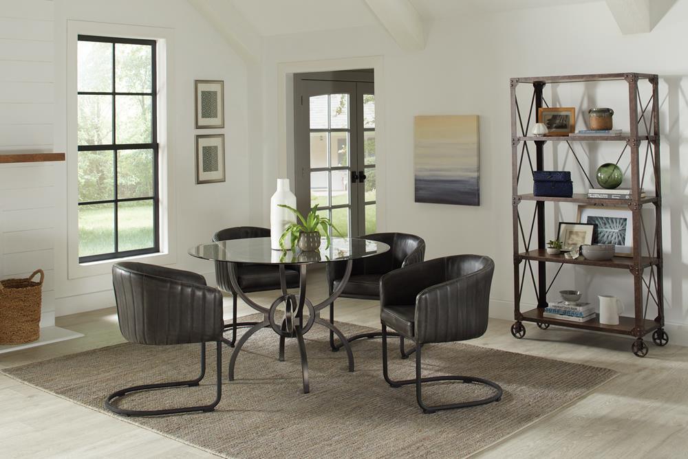 main view of Aviano Base Gunmetal Circular Dining Room Set dining room furniture
