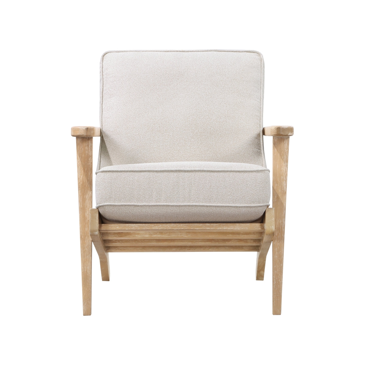 Side view of Chandler Beige Accent Chair