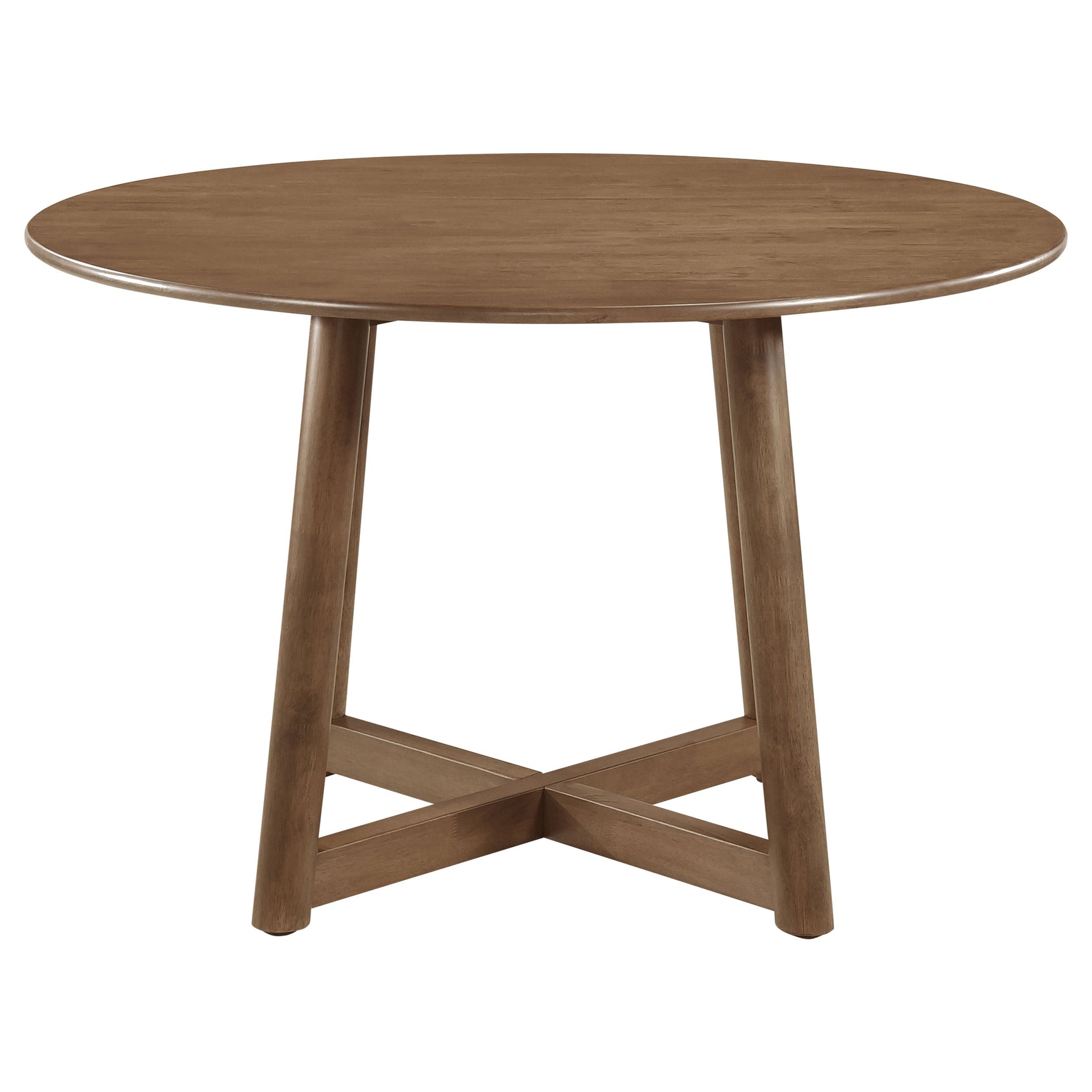 Dinah Walnut round solid wood dining room set main view