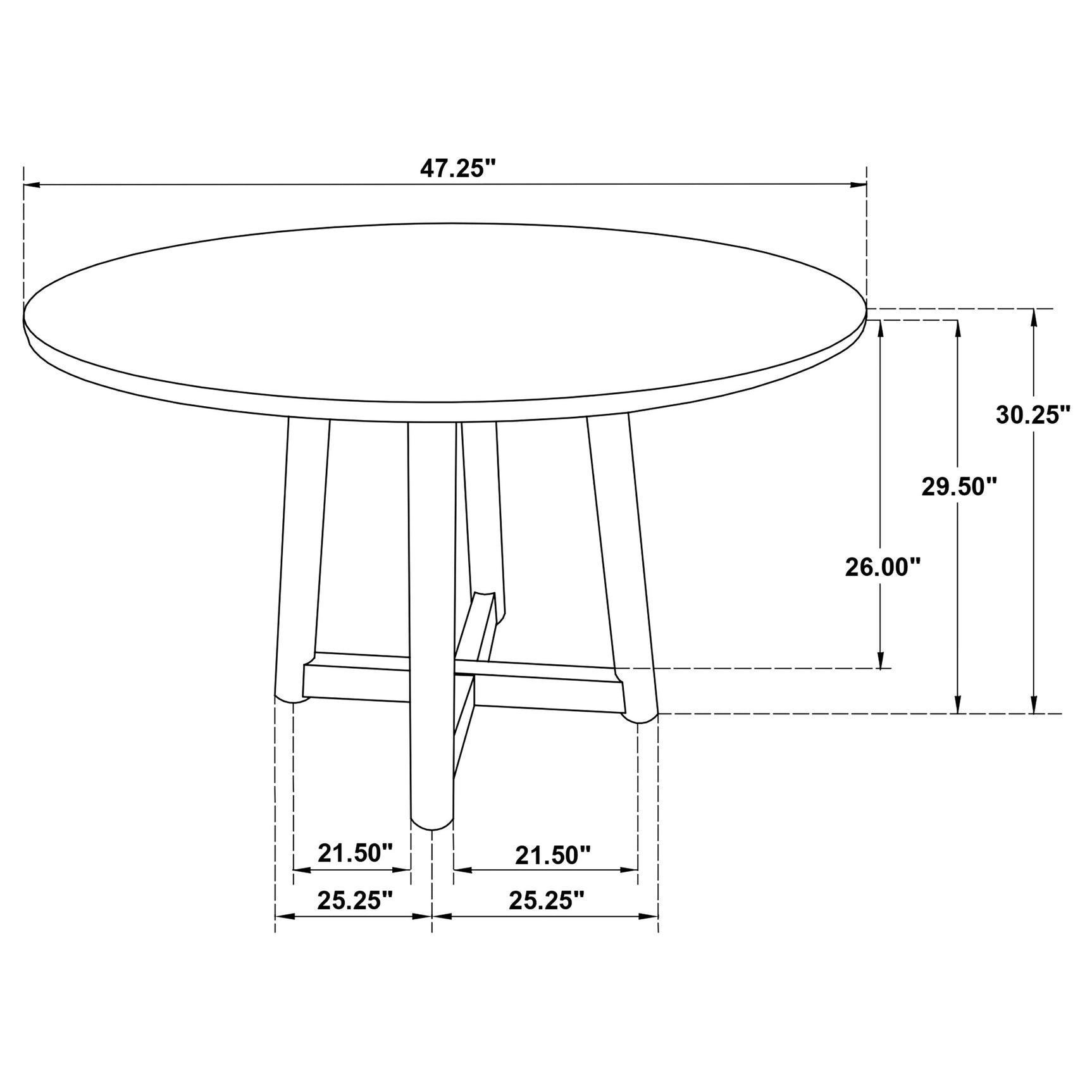 Dinah Walnut round solid wood dining room set detail view