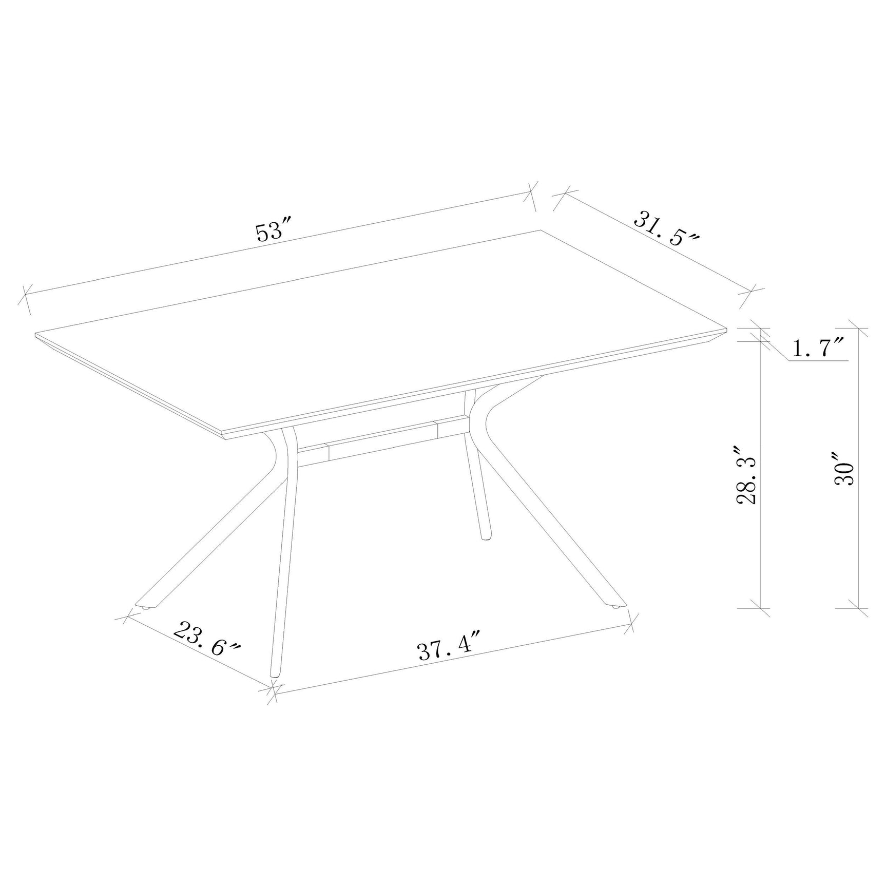 Edgecreek dining table fully assembled angled view