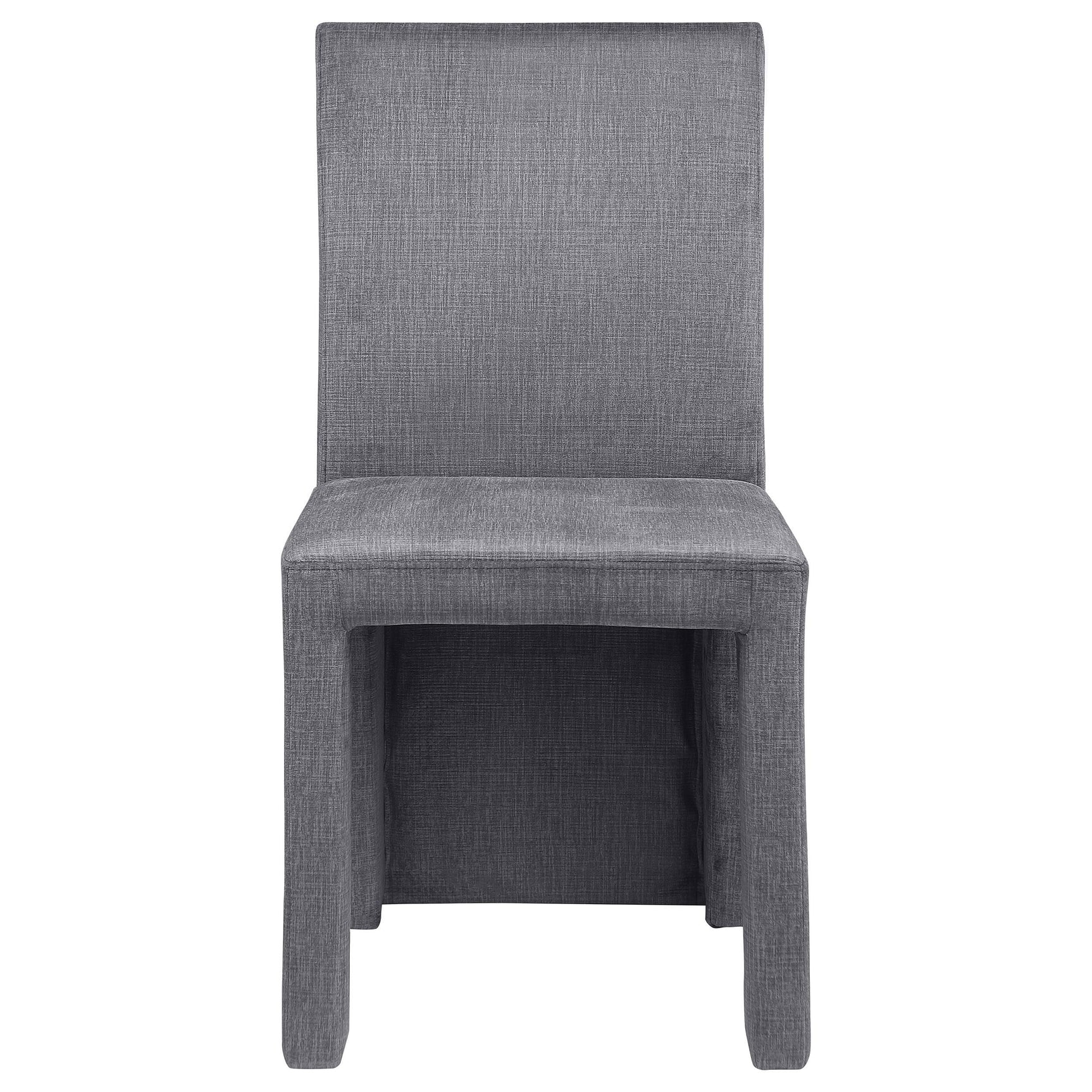 Close-up of grey velvet upholstery on Tordera chair