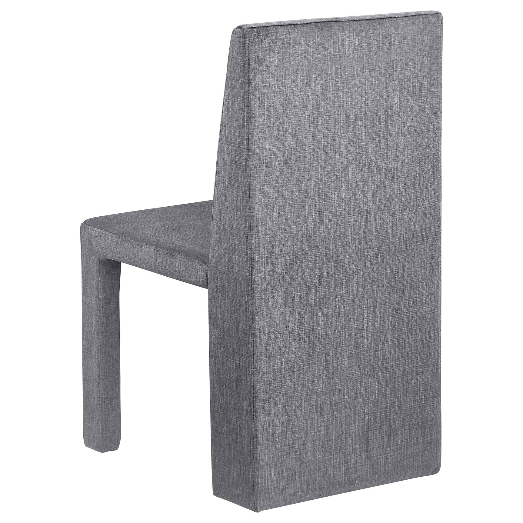 Tordera grey velvet upholstered dining side chair front view