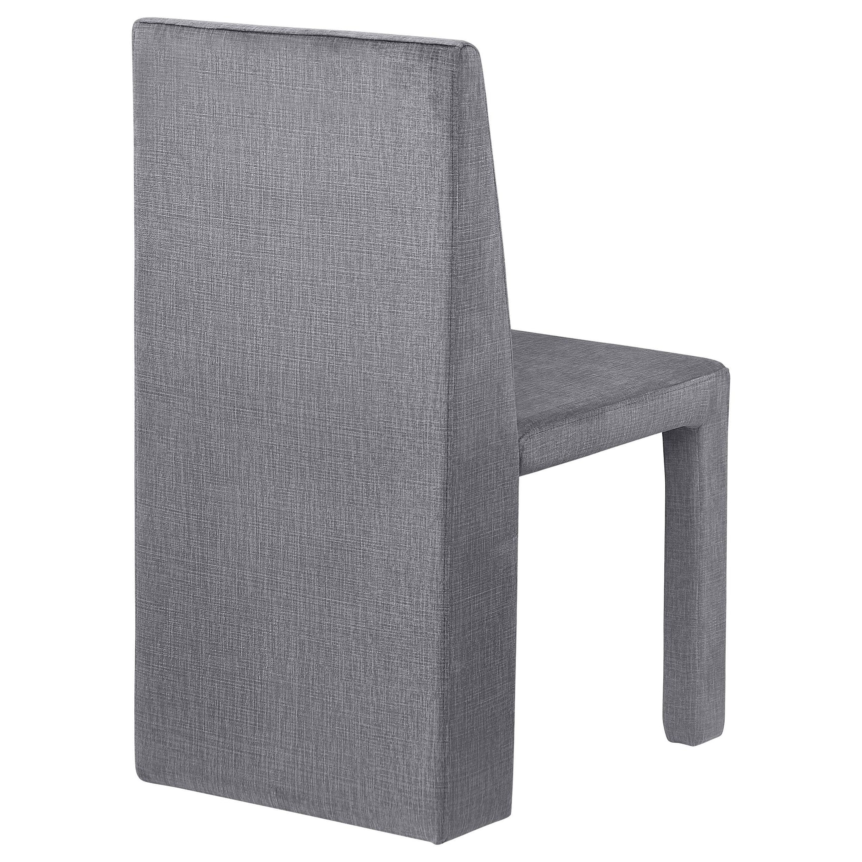 Tordera grey velvet upholstered dining side chair front view