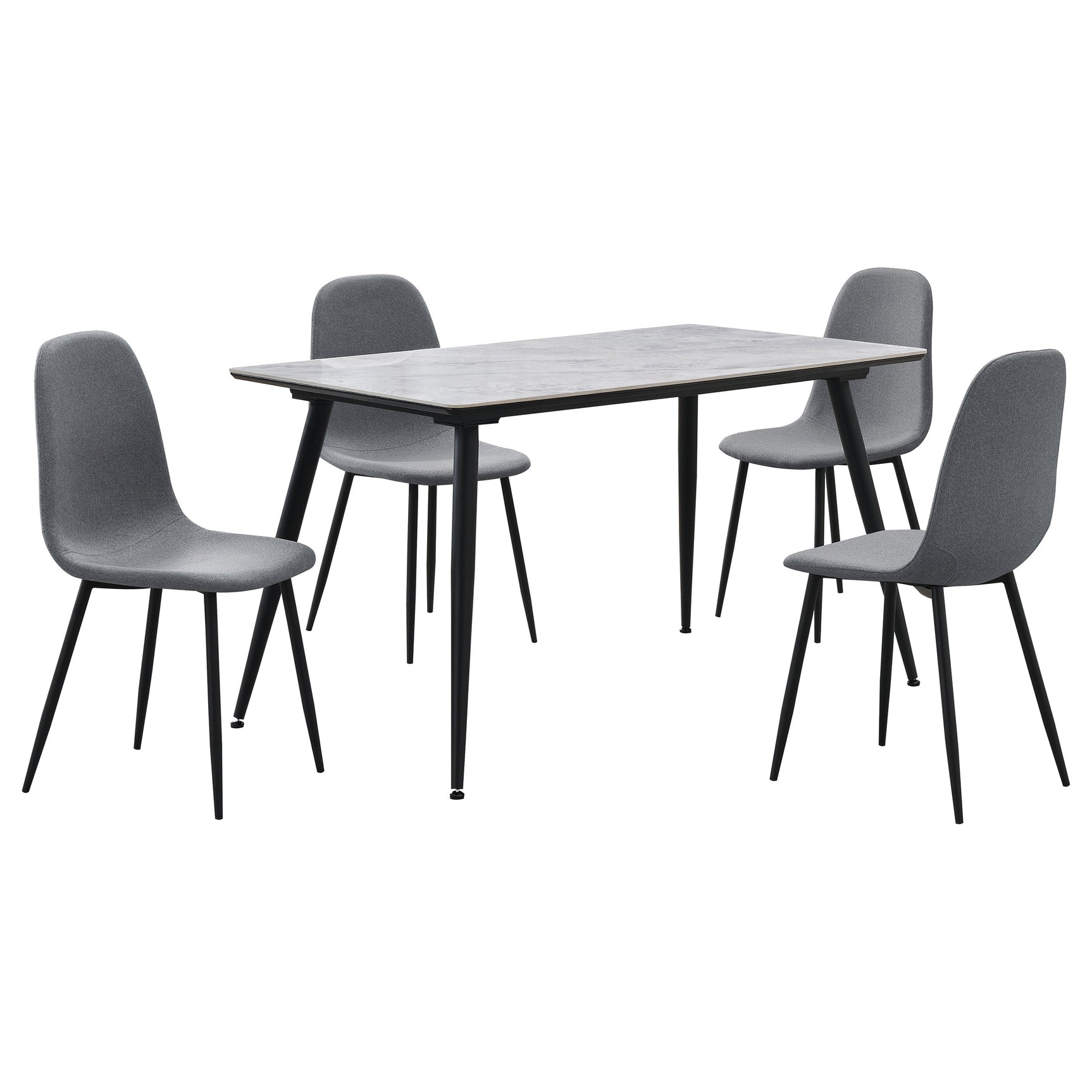 Room view showing Dennison Grey Rectangular Dining Room Set in a styled dining area