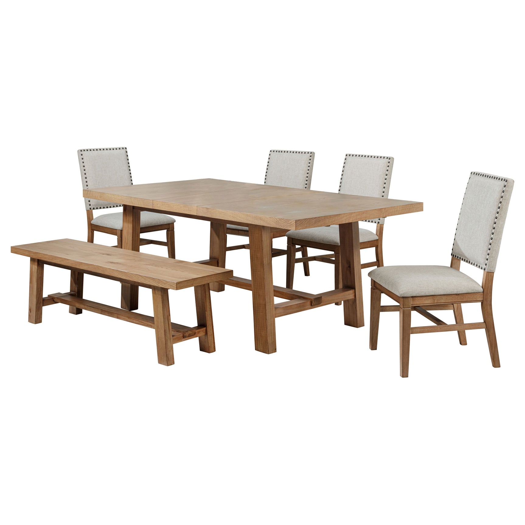 Middleton Brown Beige Extension Leaf Dining Room Set detail view