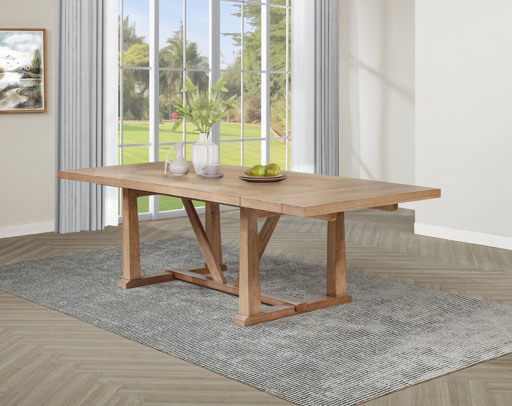 Middleton dining table side view