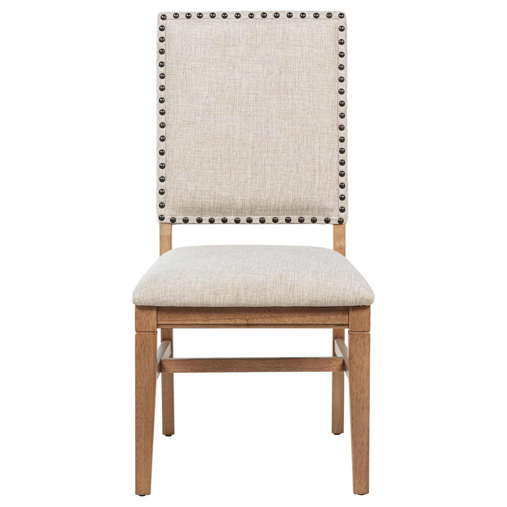Back view of Middleton dining side chair with natural brown hardwood legs