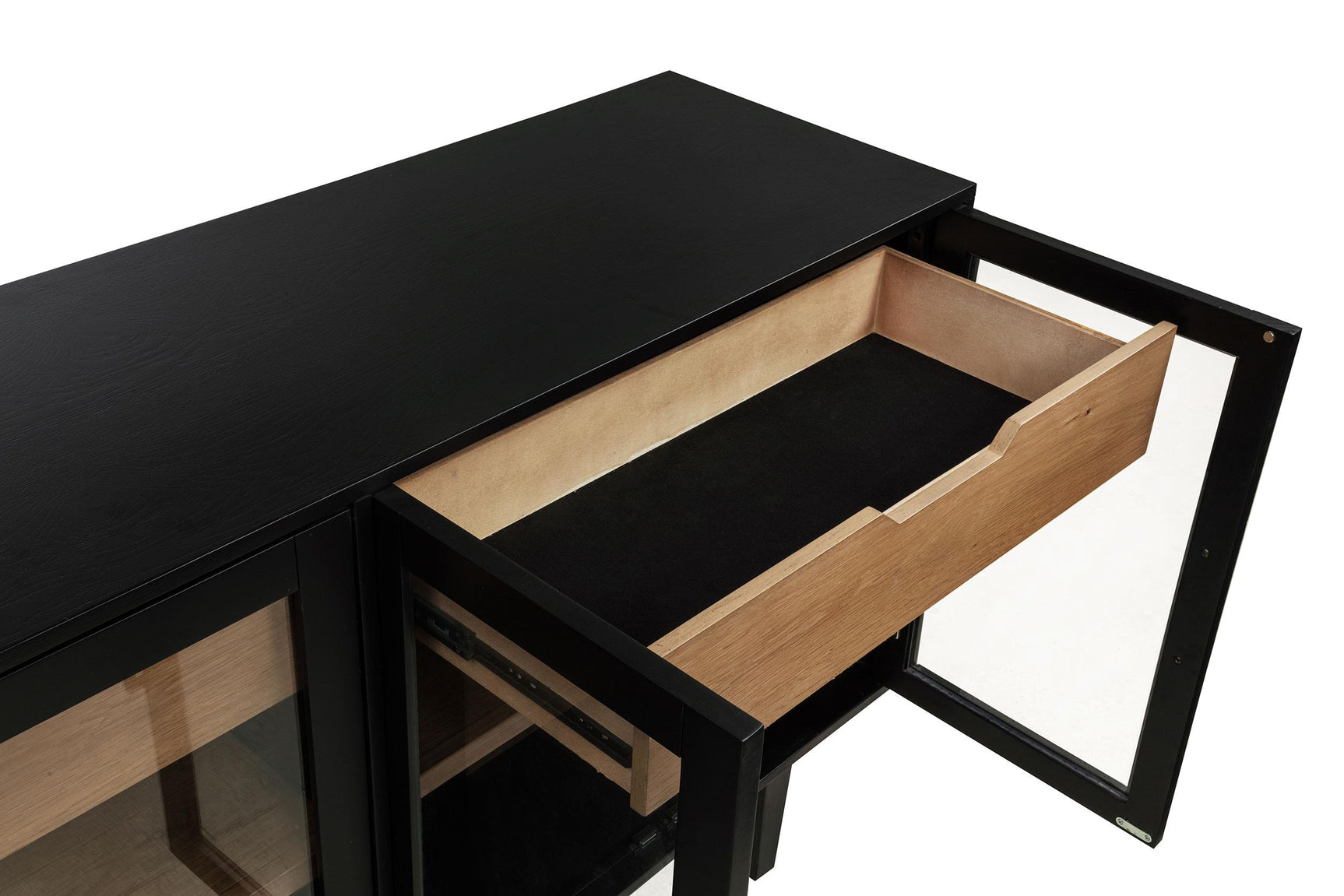 Middleton black 4-door sideboard server front view