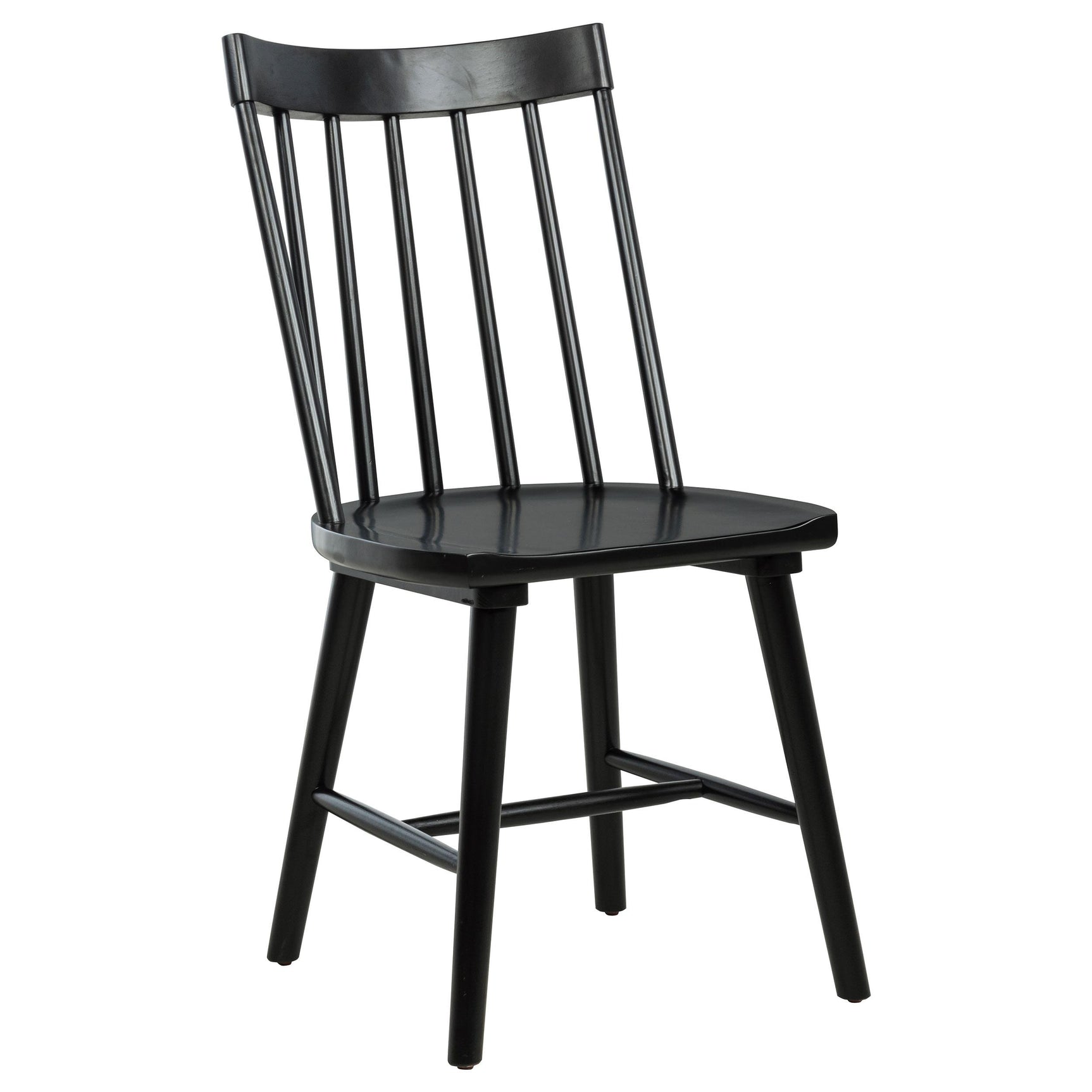 Middleton black solid wood dining side chair rear angle