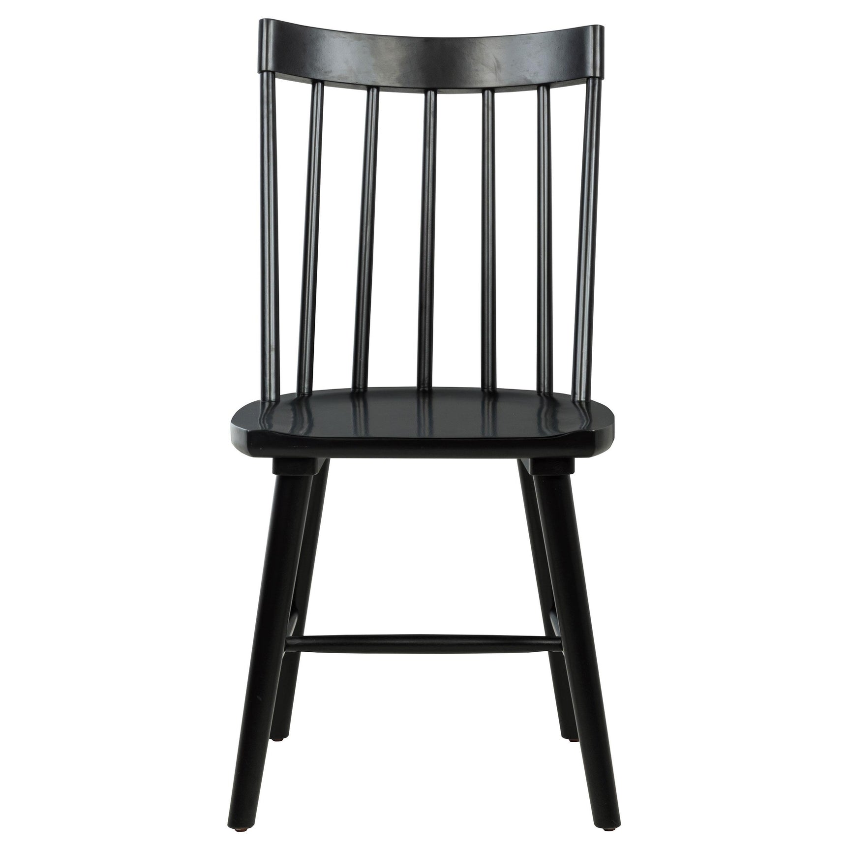 Close-up of Middleton chair spindle back in black finish