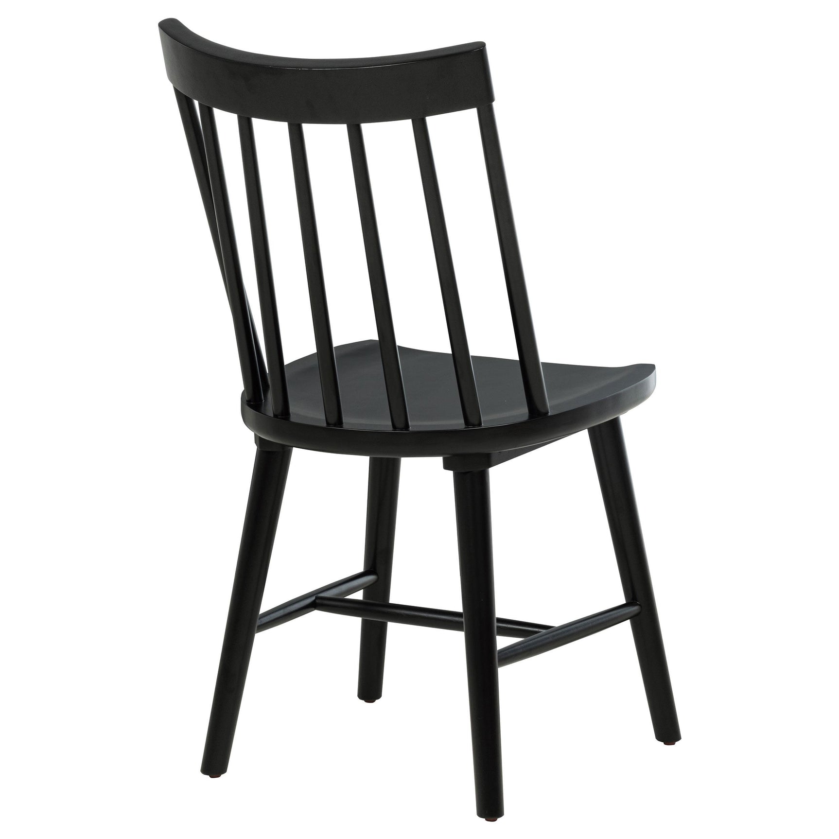 Detail of spindle back design on Middleton chair in black