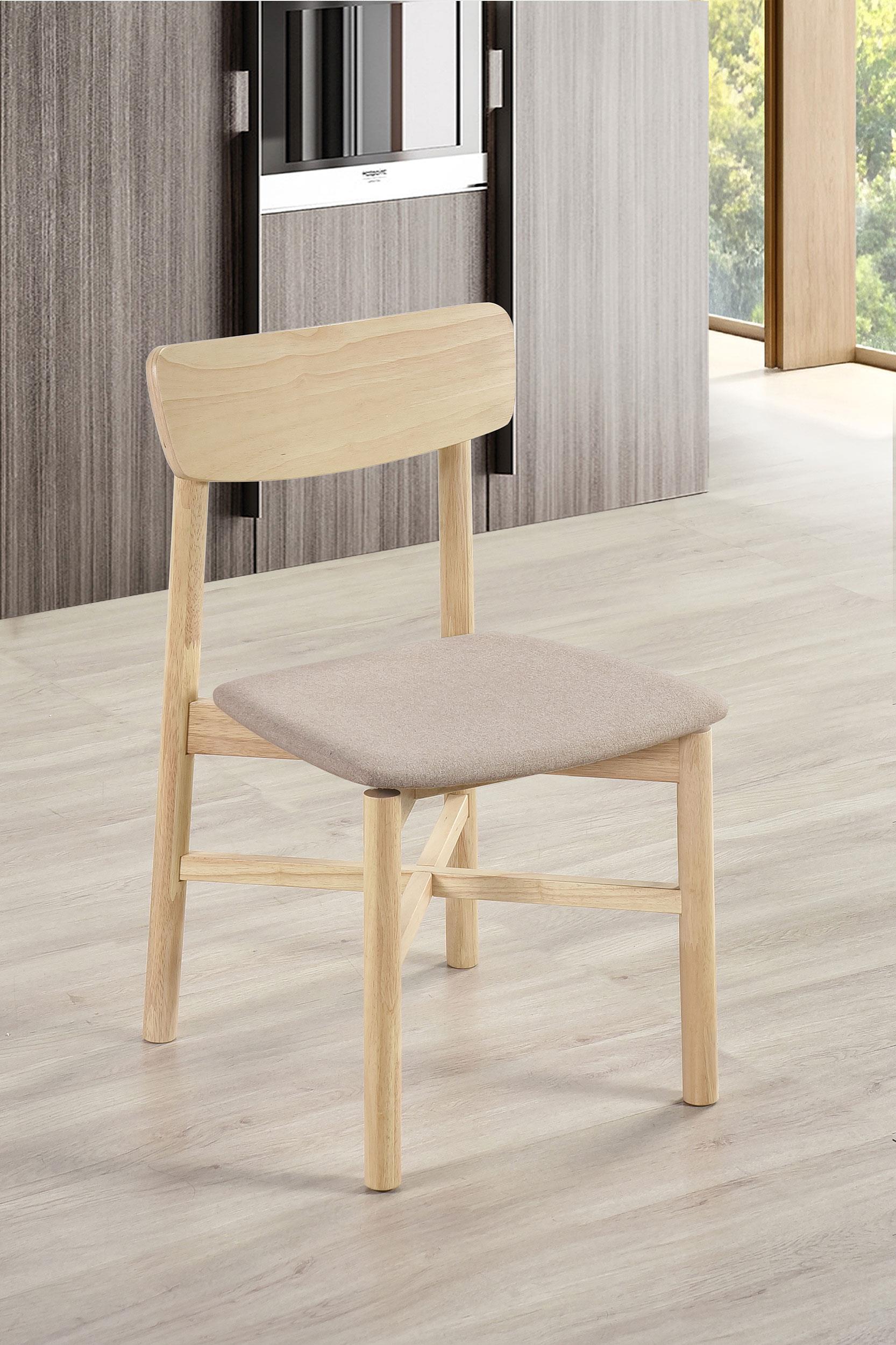 Side angle of Parkridge white washed dining chair showcasing "X" base