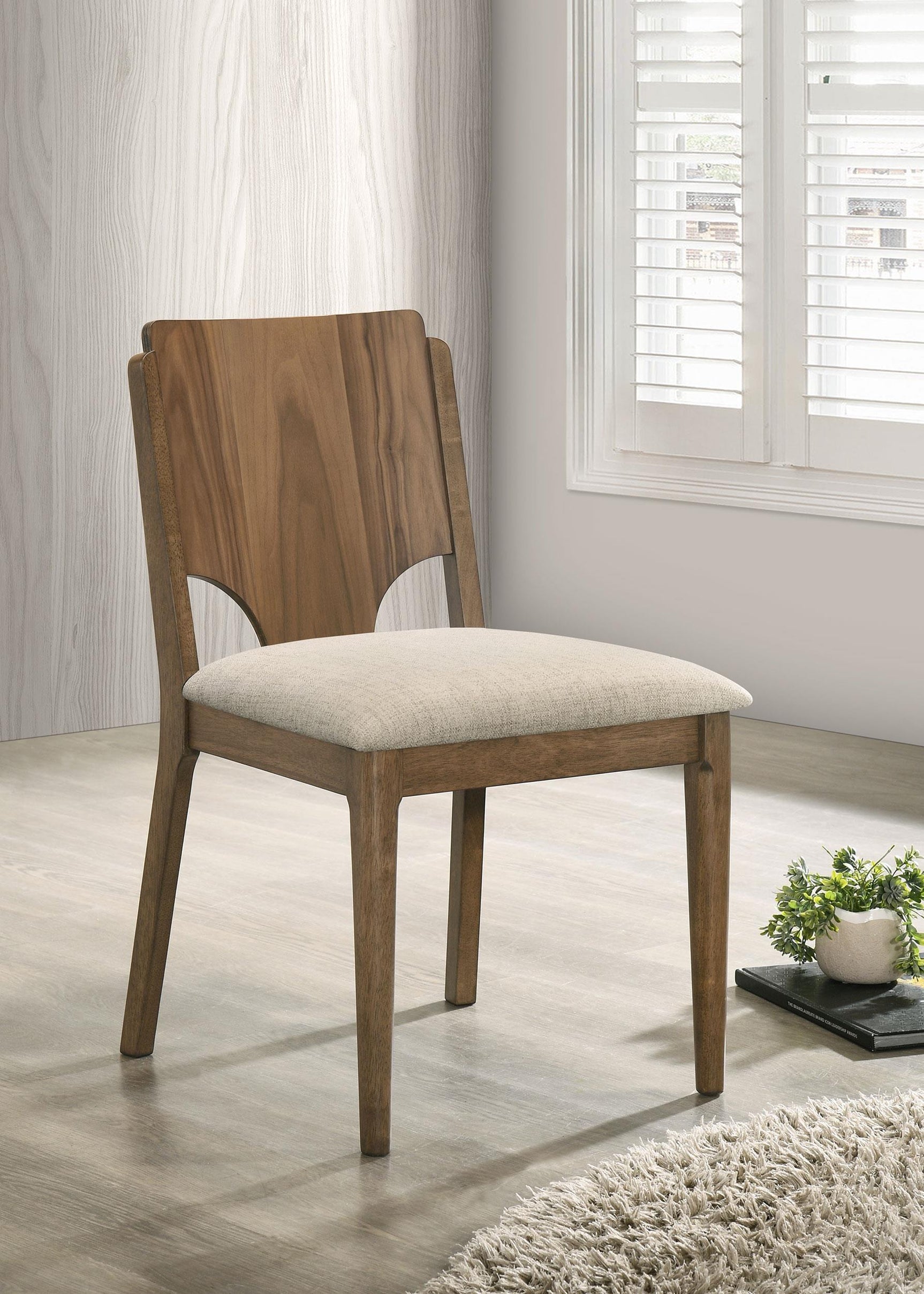 Biltmore dining chair close-up on upholstered fabric seat
