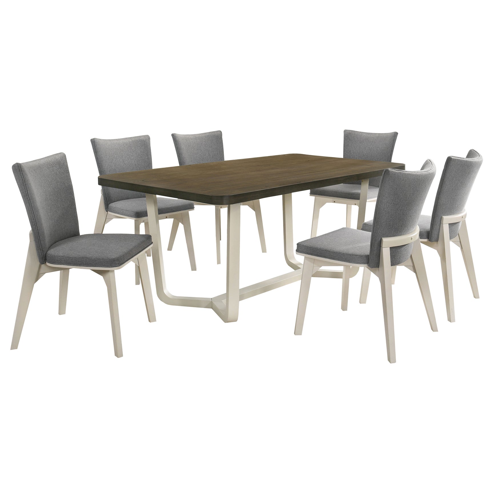 Detailed view of Biloxi Gray Brown dining table finish