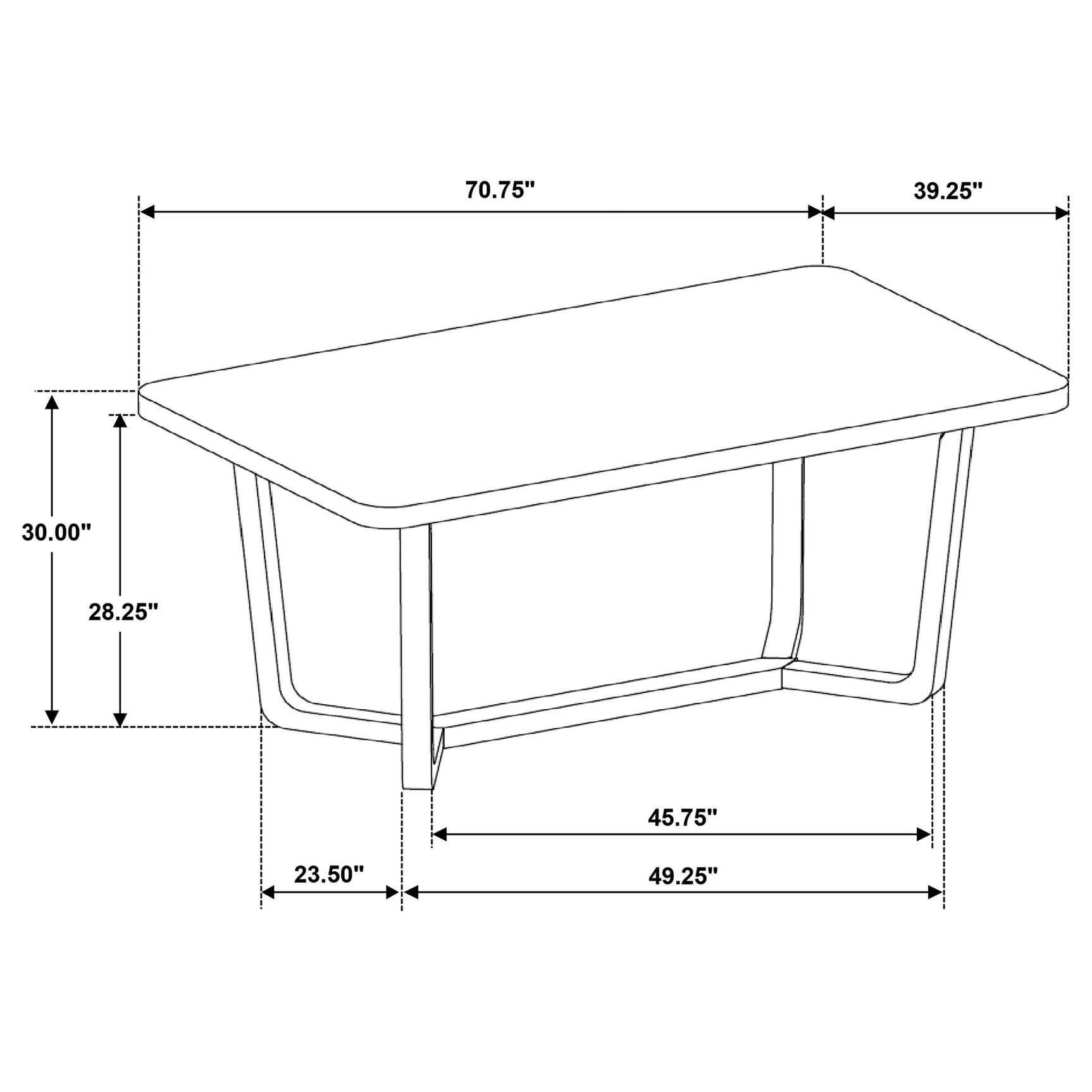 Main view of Biloxi rectangular dining set