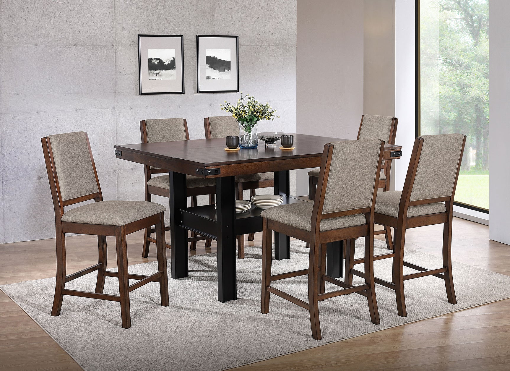 Patterson Mango Oak Counter Height Dining Set side view