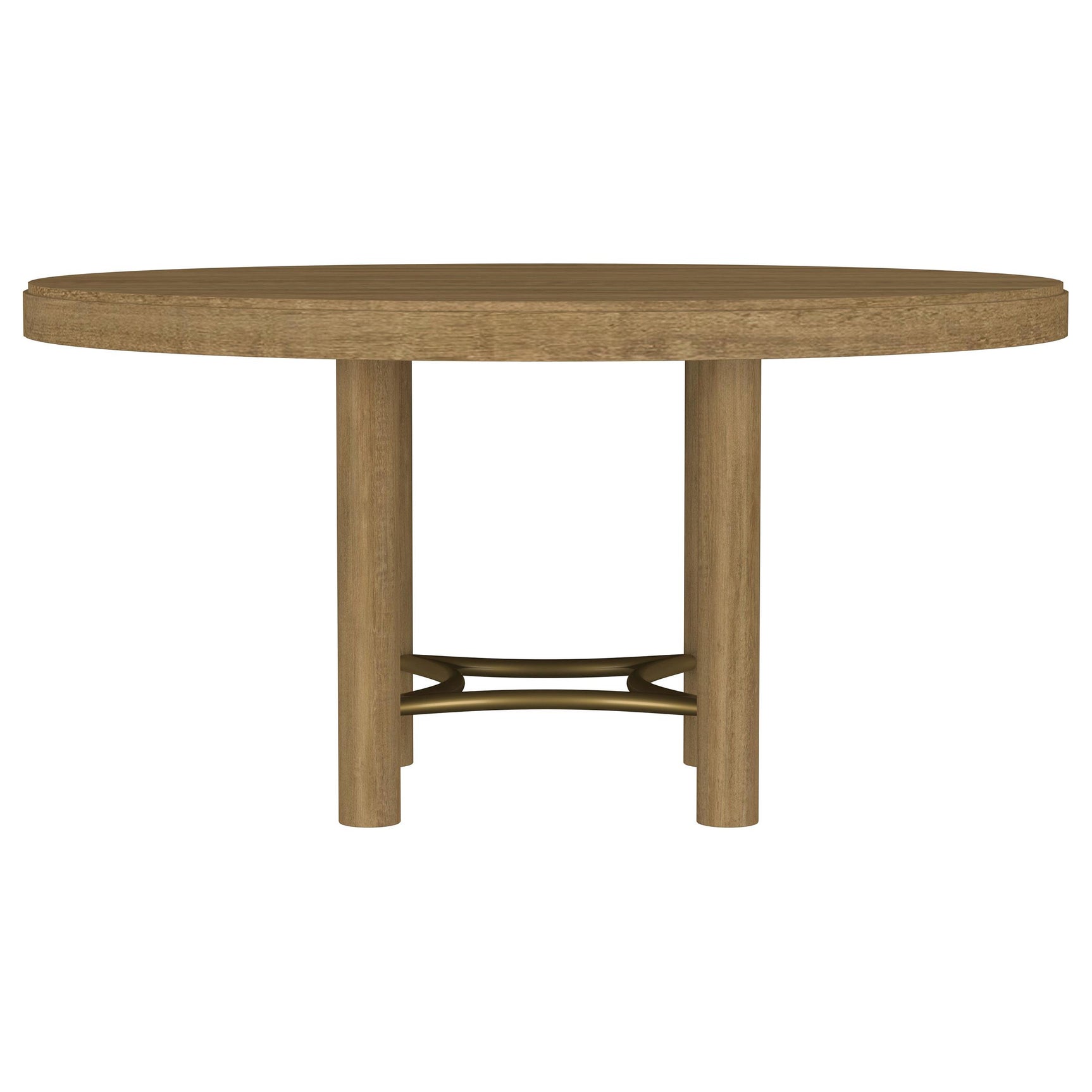Arini dining table base and aged brass stretcher detail