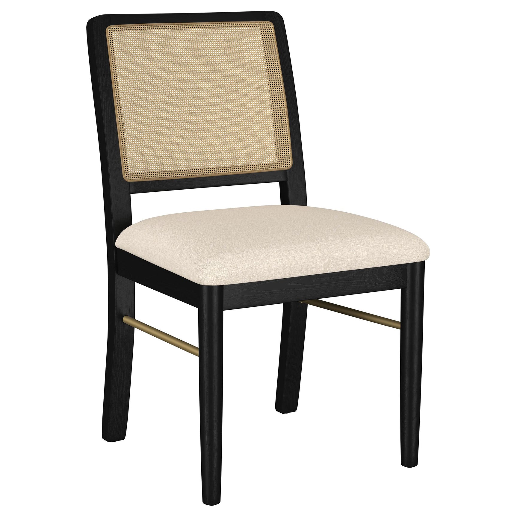 Arini Black Rattan Cane Dining Side Chair side profile