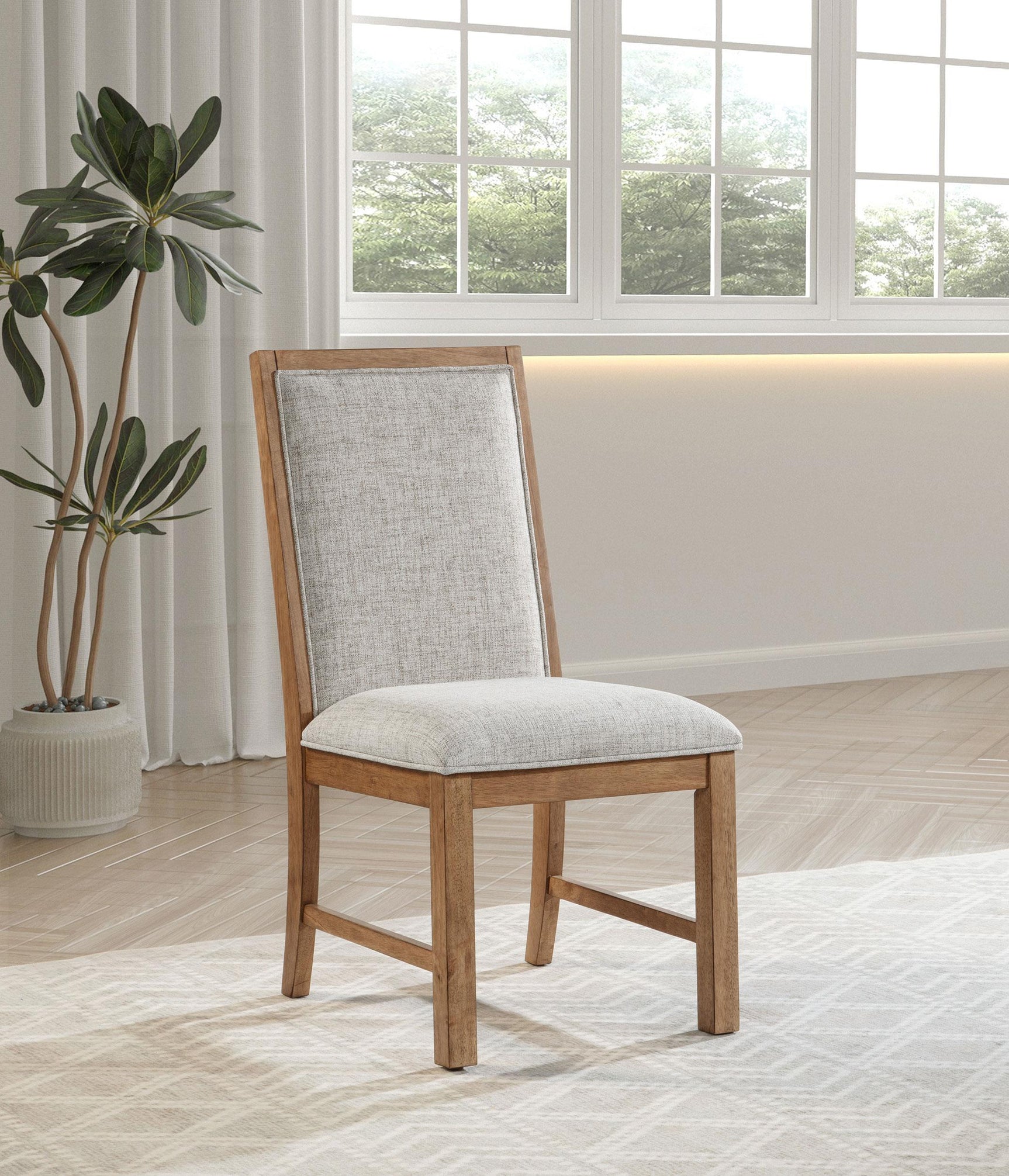 Bruner Upholstered Dining Side Chair Brown side view