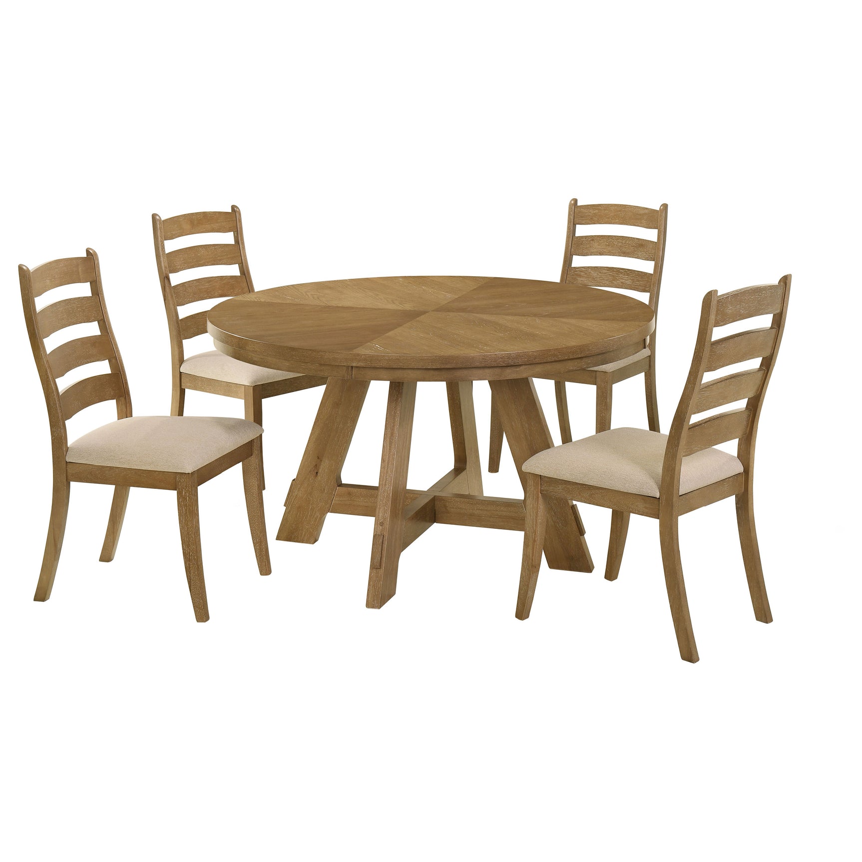 Room view of Danvers Brown Oak Latte Dining Set dining room furniture